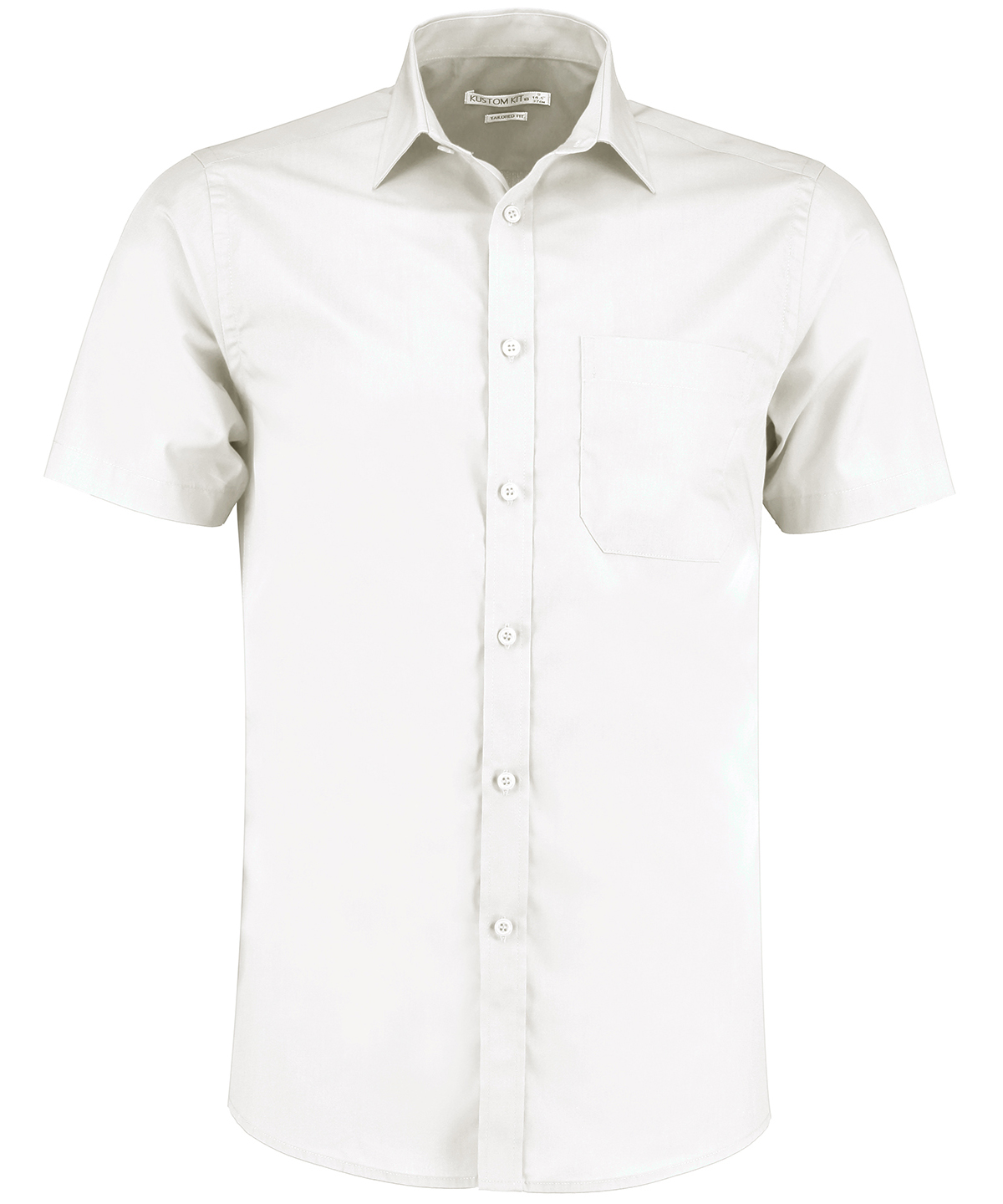 Poplin shirt short-sleeved (tailored fit) - White