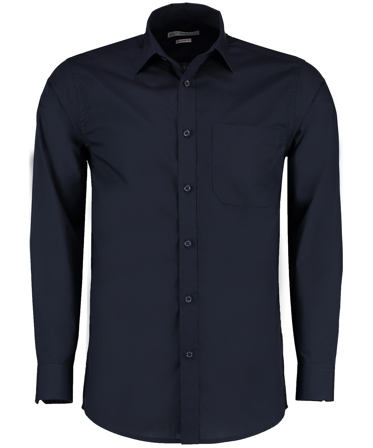 Poplin shirt long-sleeved (tailored fit) - Dark Navy