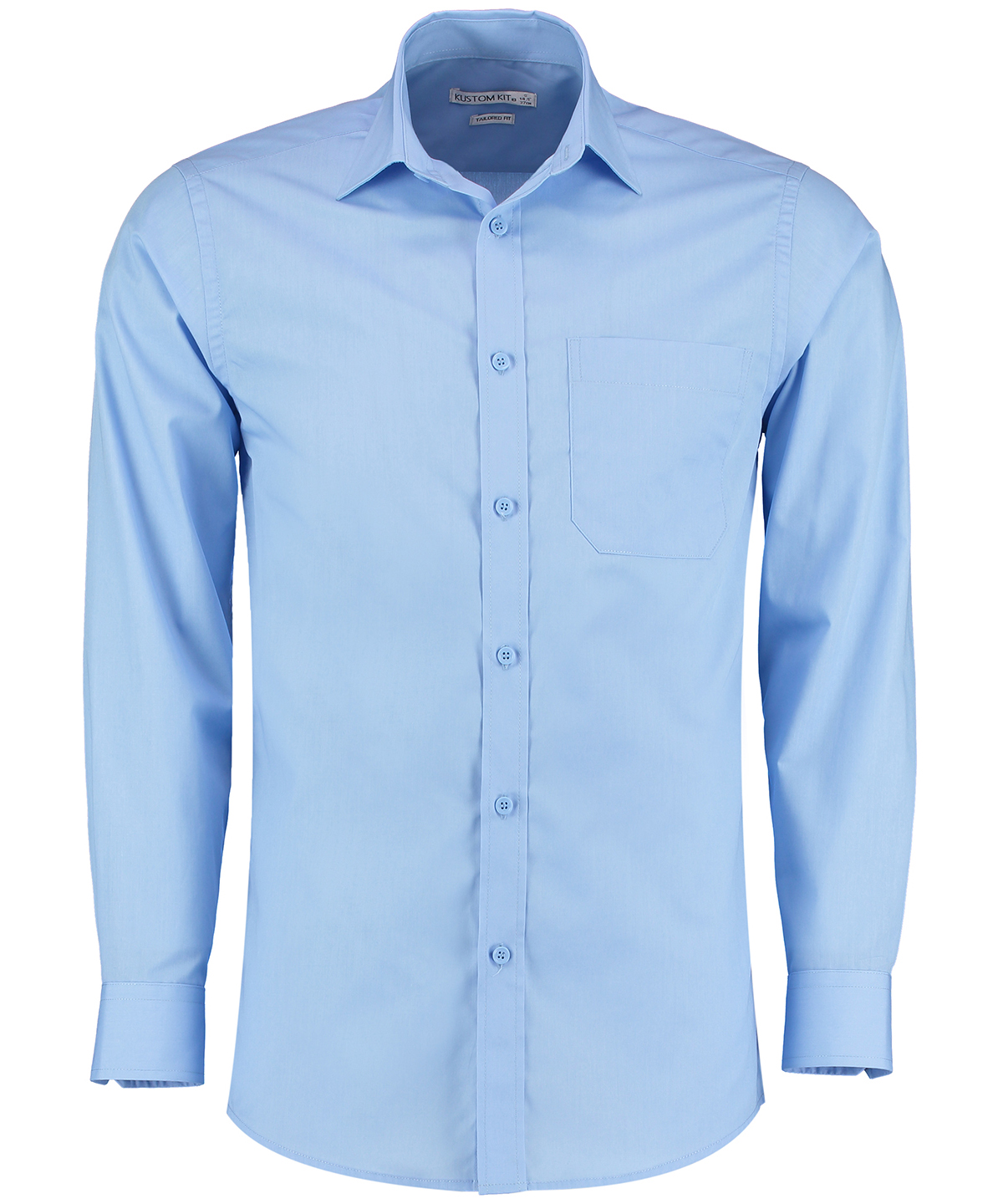 Poplin shirt long-sleeved (tailored fit) - Light Blue
