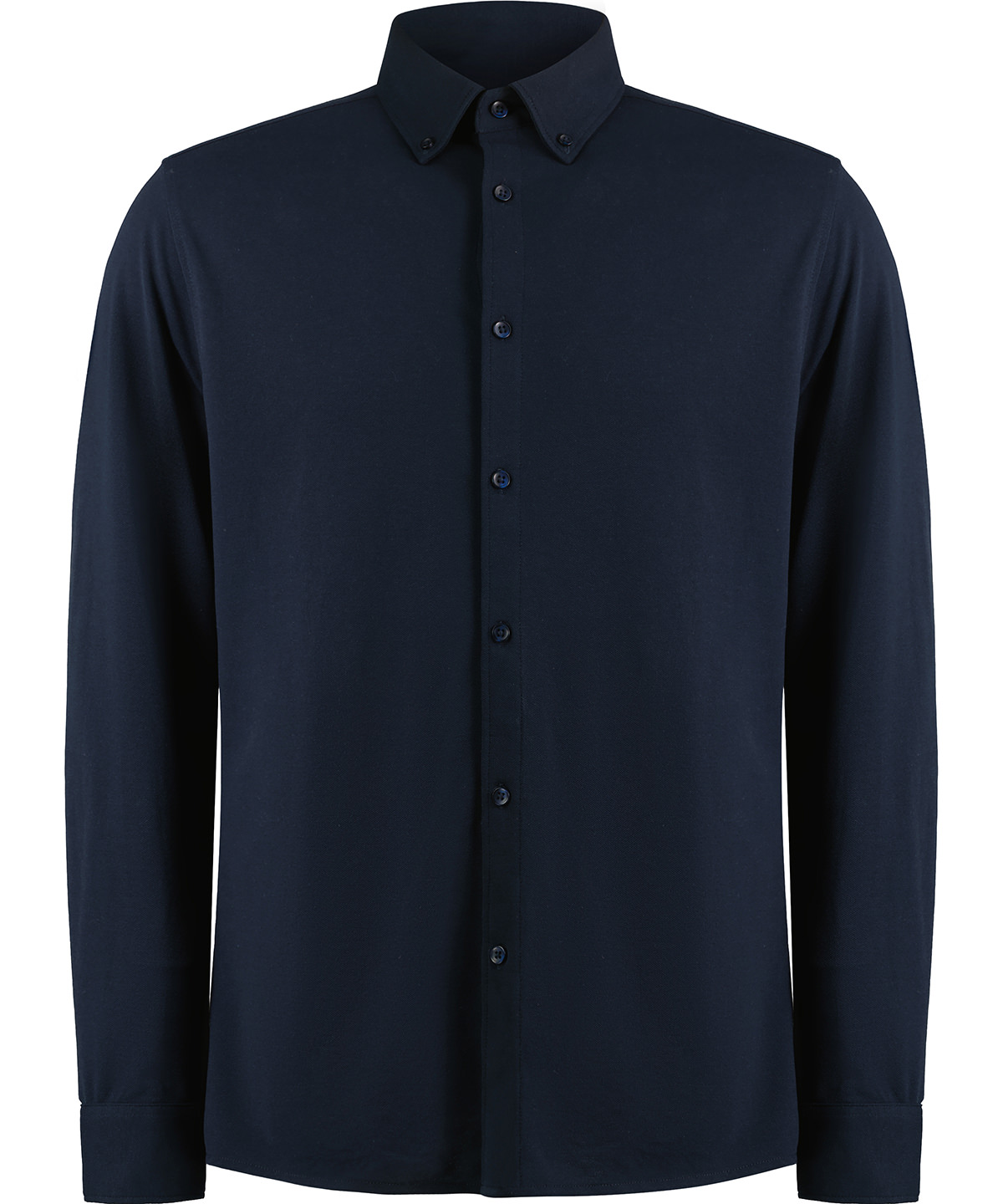 Long sleeve Superwash® 60° piqué shirt (tailored fit) - Navy