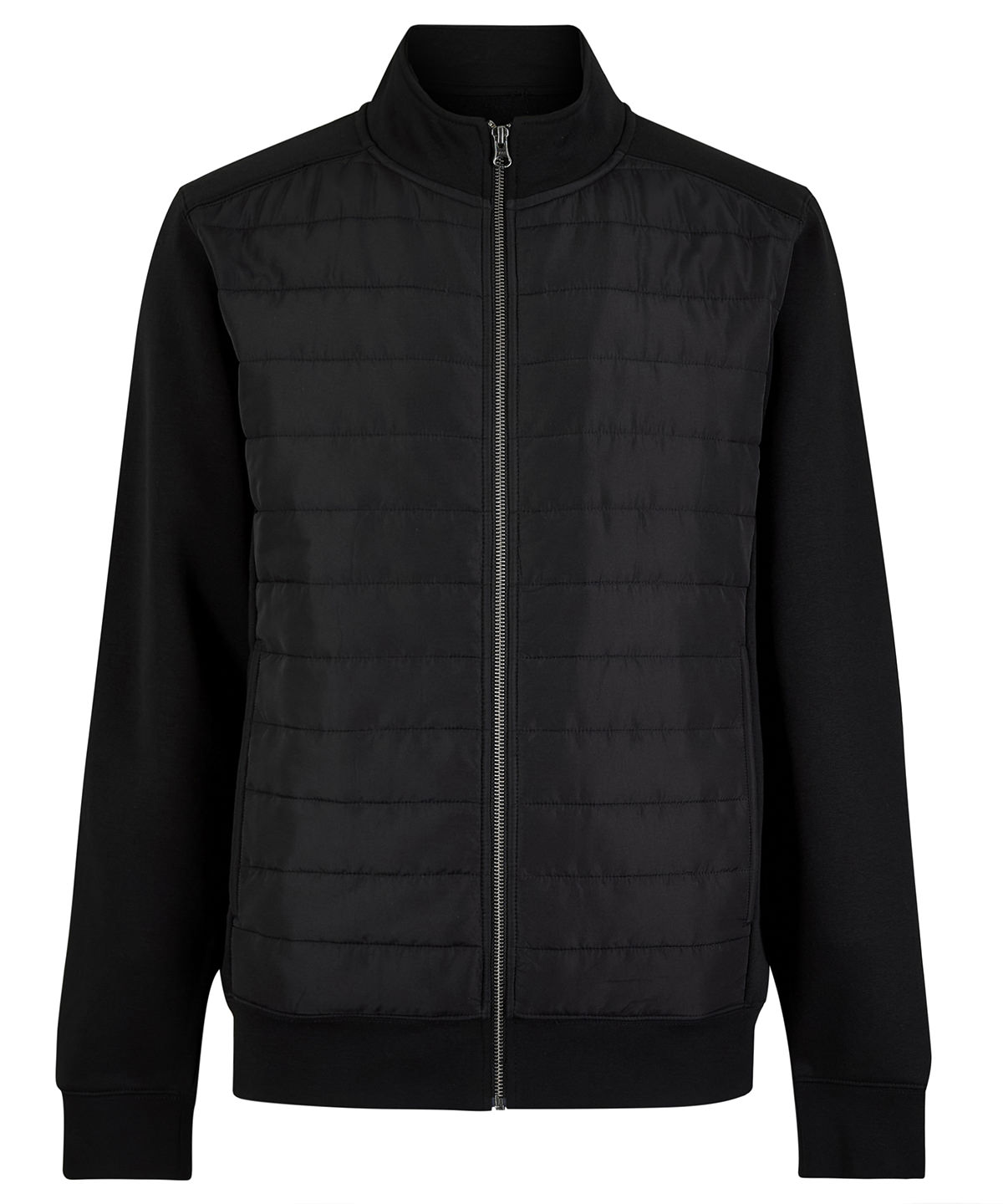 Regular fit quilted full-zip sweatshirt