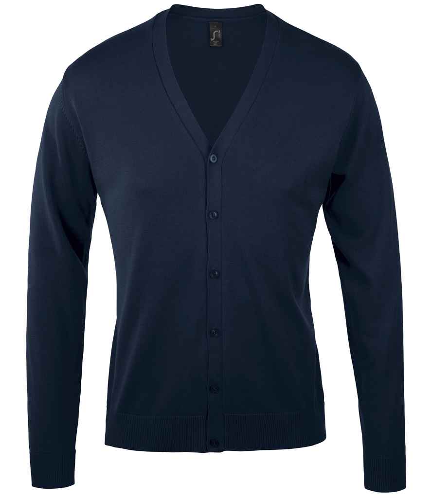 SOL'S Golden Cotton Acrylic V Neck Cardigan - Navy