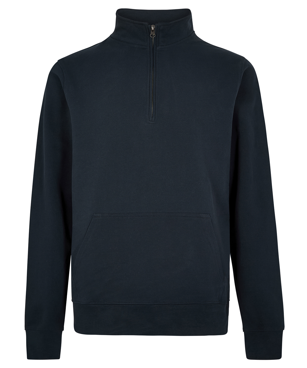 Regular fit 1/4-zip piqué sweatshirt - Navy
