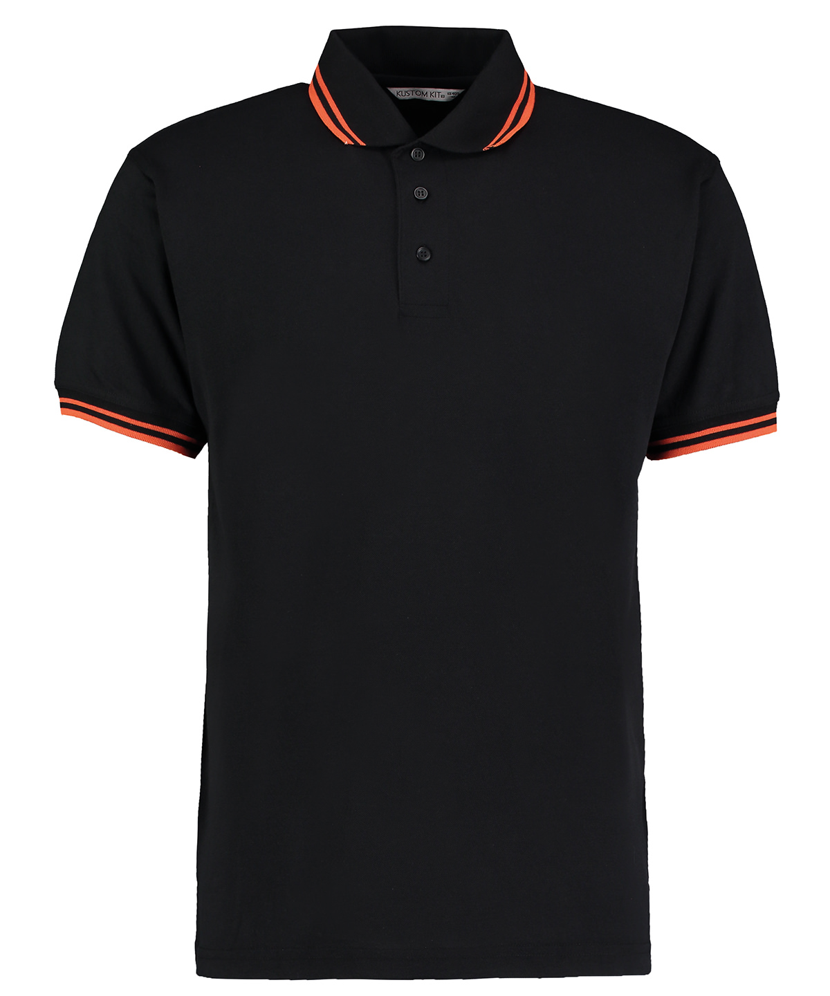 Tipped collar polo (classic fit) - Black/Orange