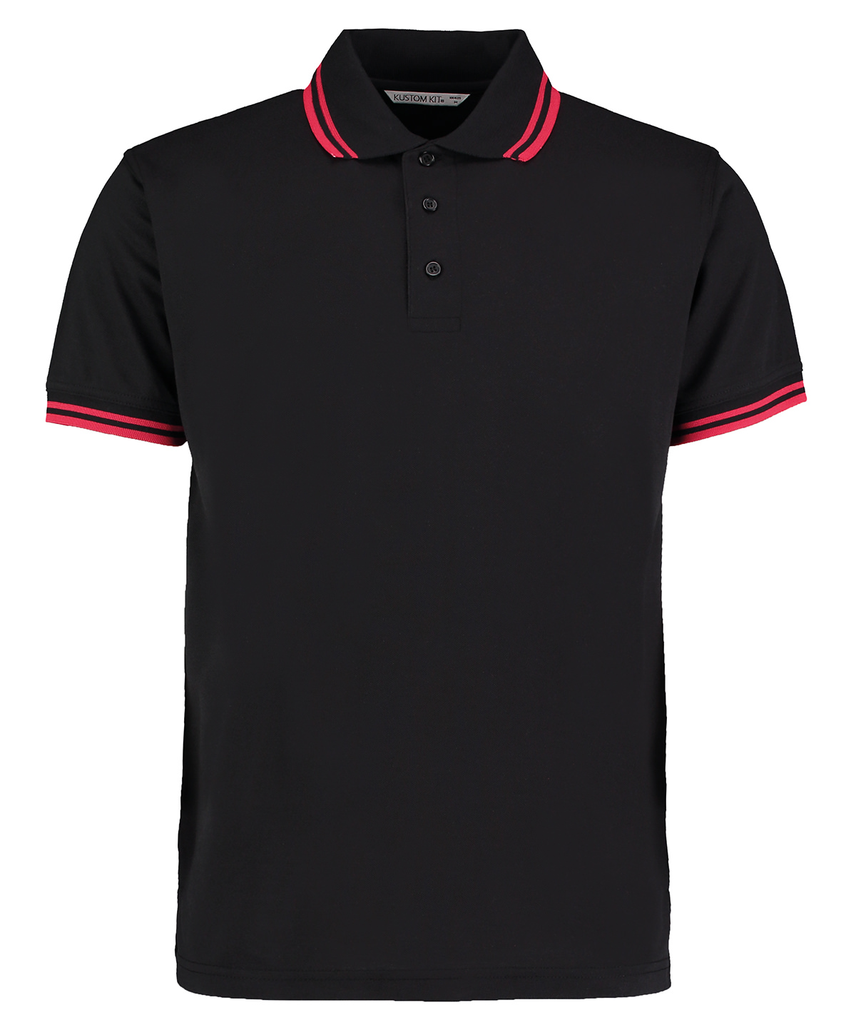 Tipped collar polo (classic fit) - Black/Red