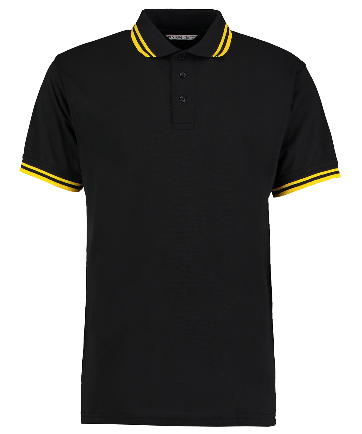 Tipped collar polo (classic fit) - Black/Yellow