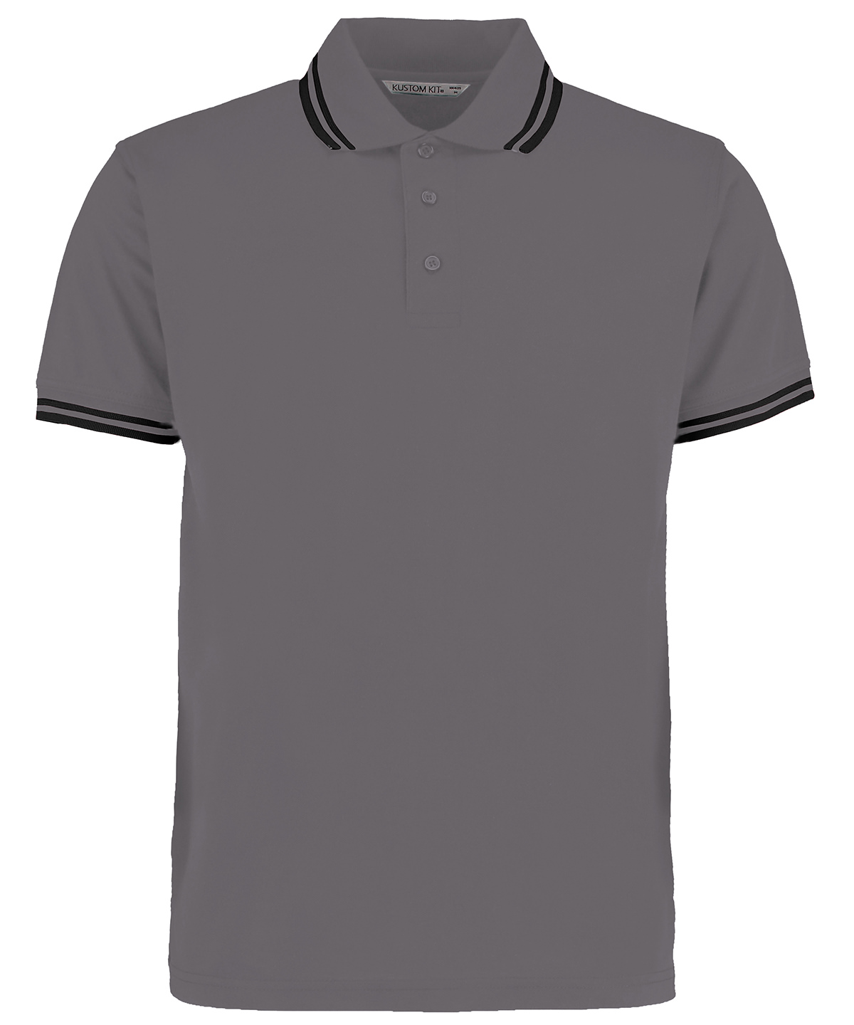 Tipped collar polo (classic fit) - Charcoal/Black