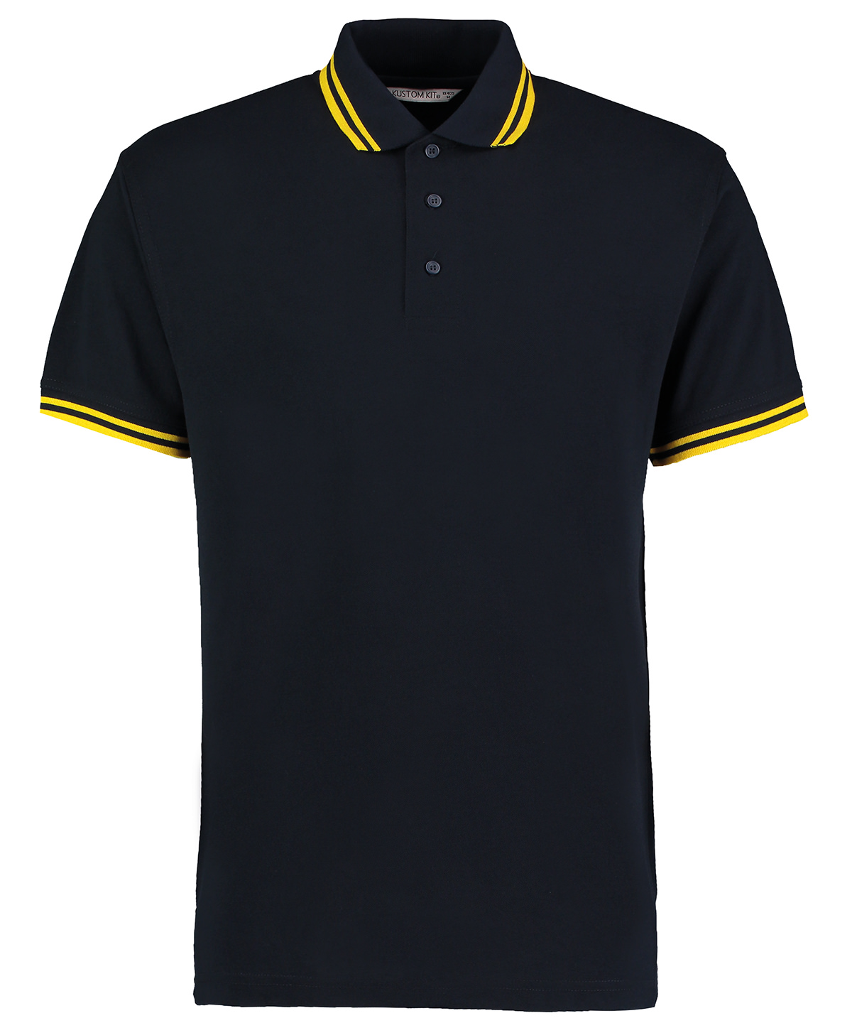 Tipped collar polo (classic fit) - Navy/Yellow