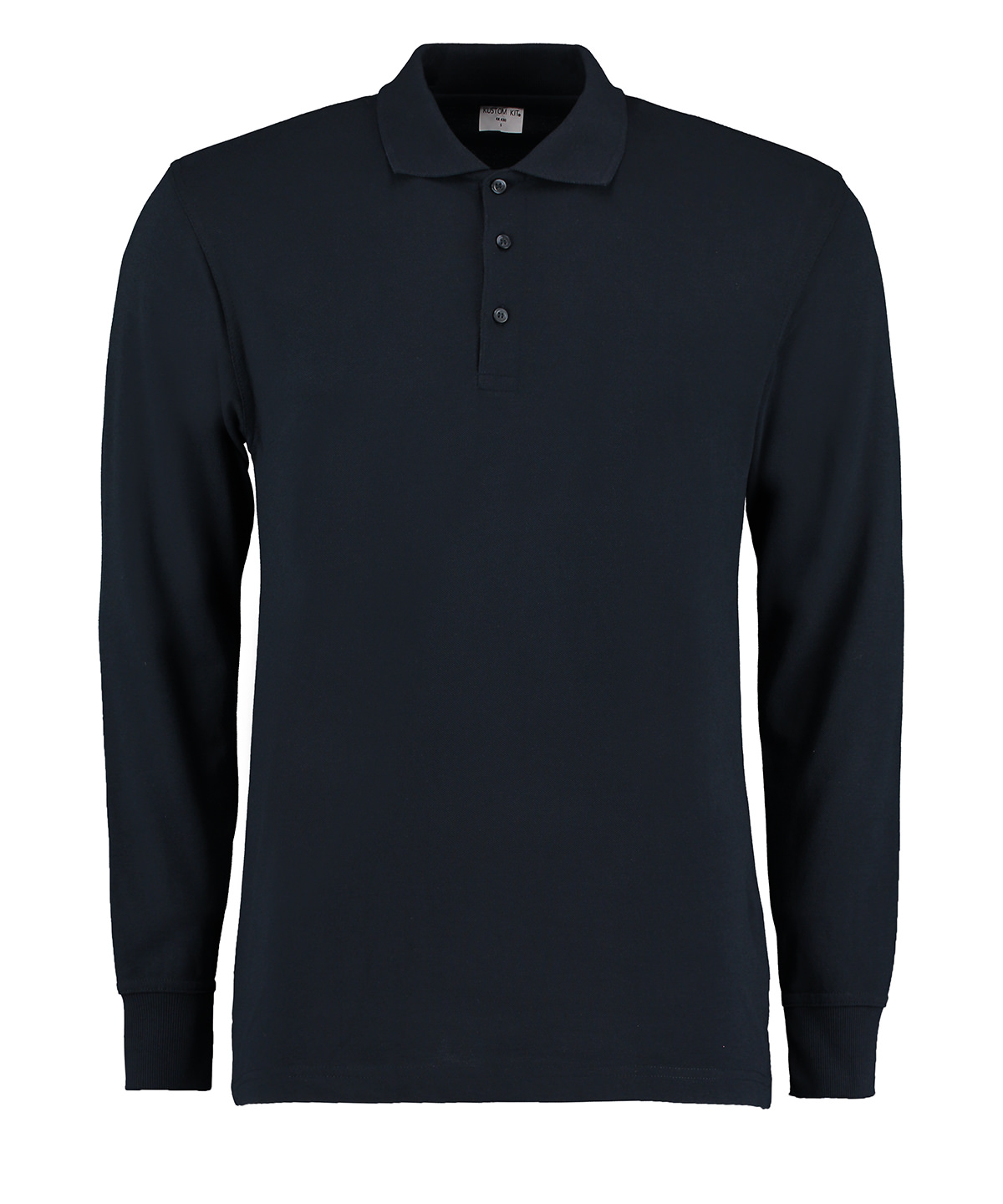 Piqué polo long-sleeved (classic fit) - Navy