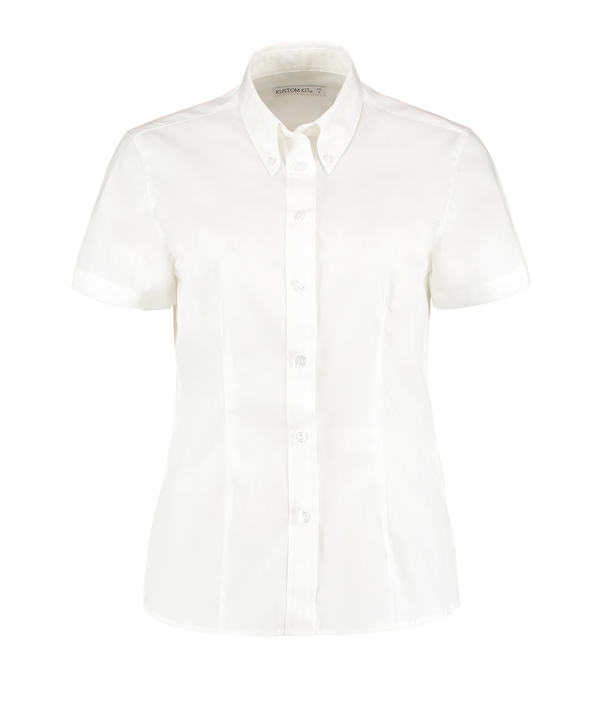 Women's corporate Oxford blouse short-sleeved (tailored fit) - White