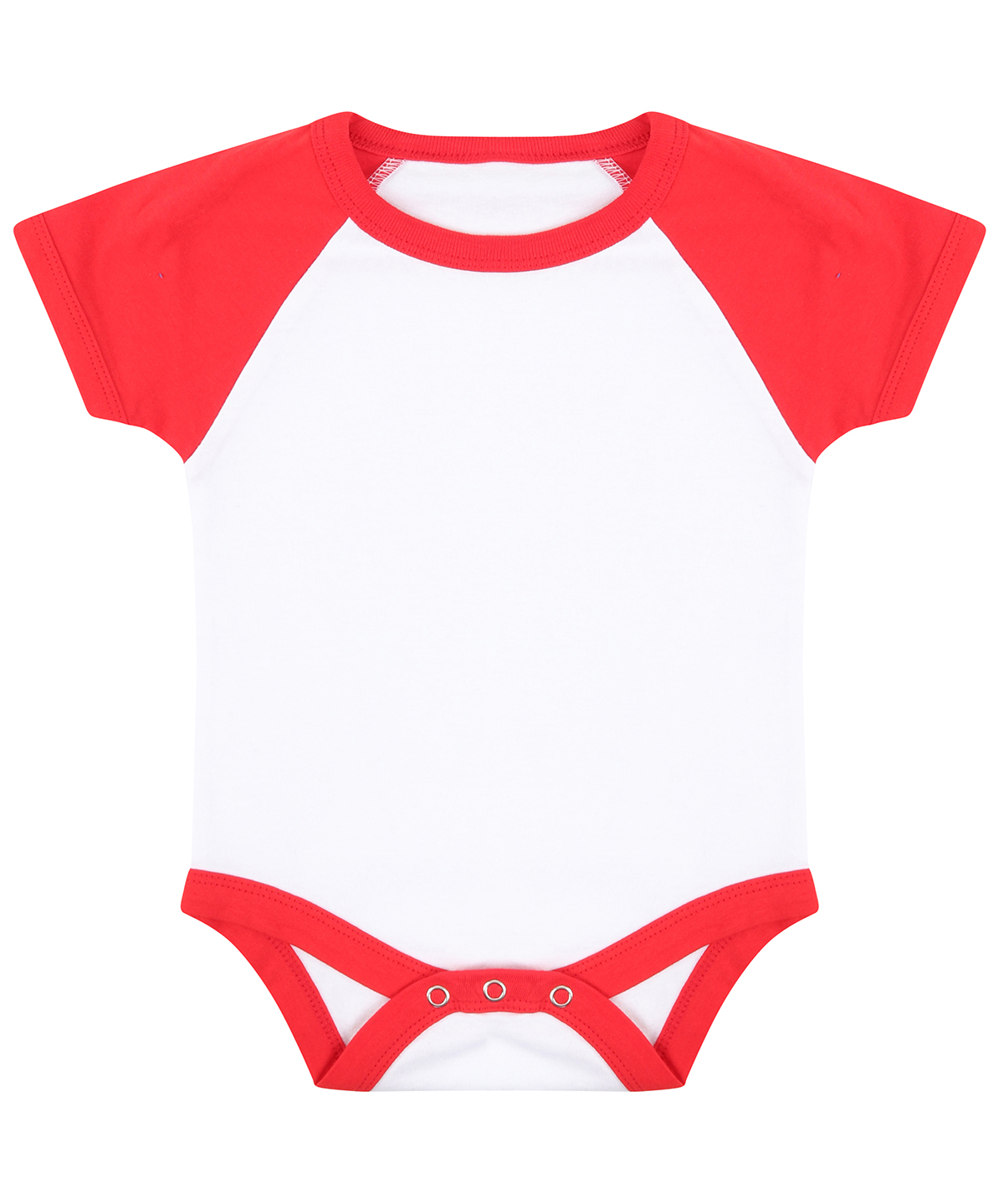 Essential short-sleeved baseball bodysuit - White/Red