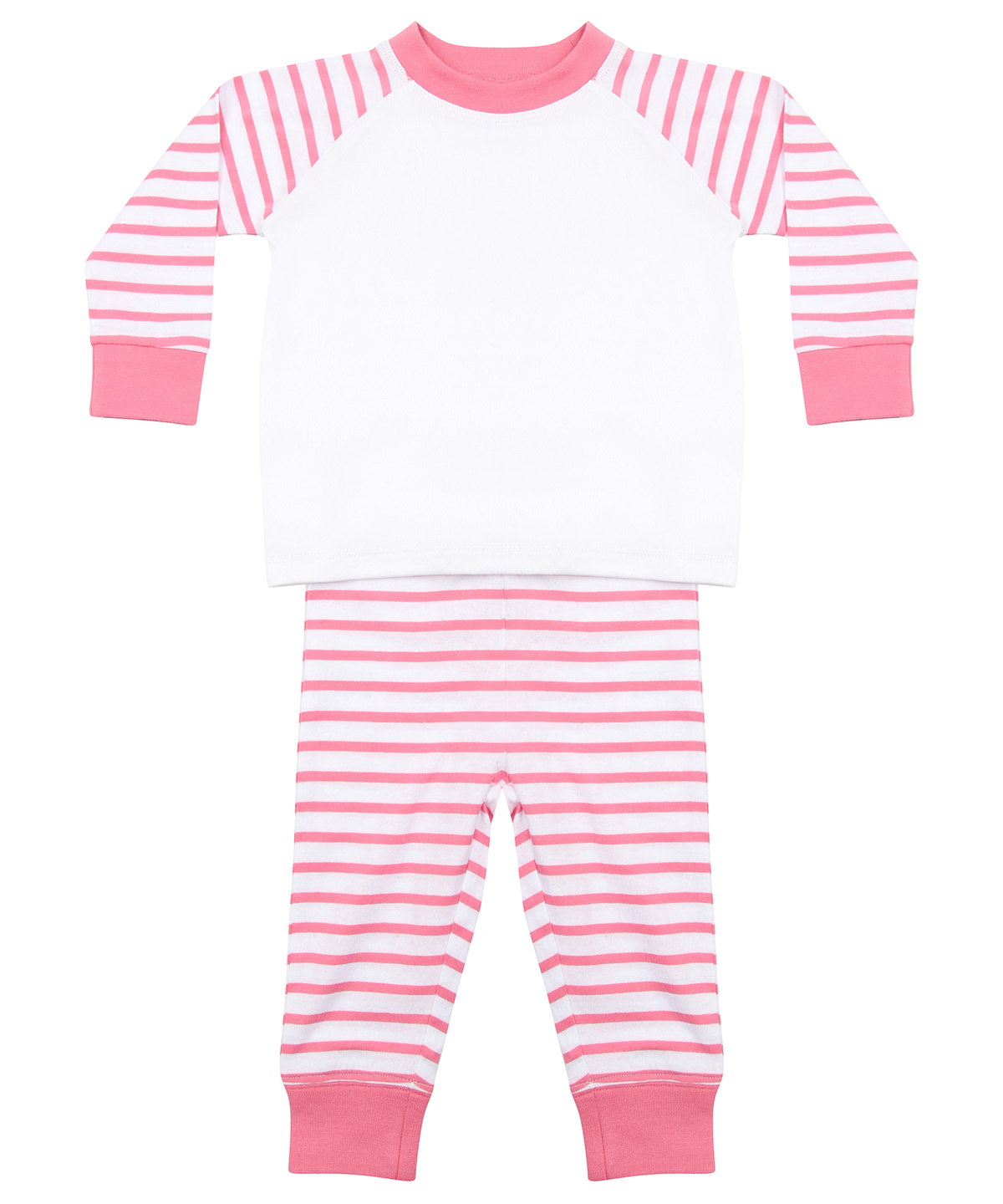 Larkwood Baby/Toddler Striped Pyjamas - Pink Stripe/White