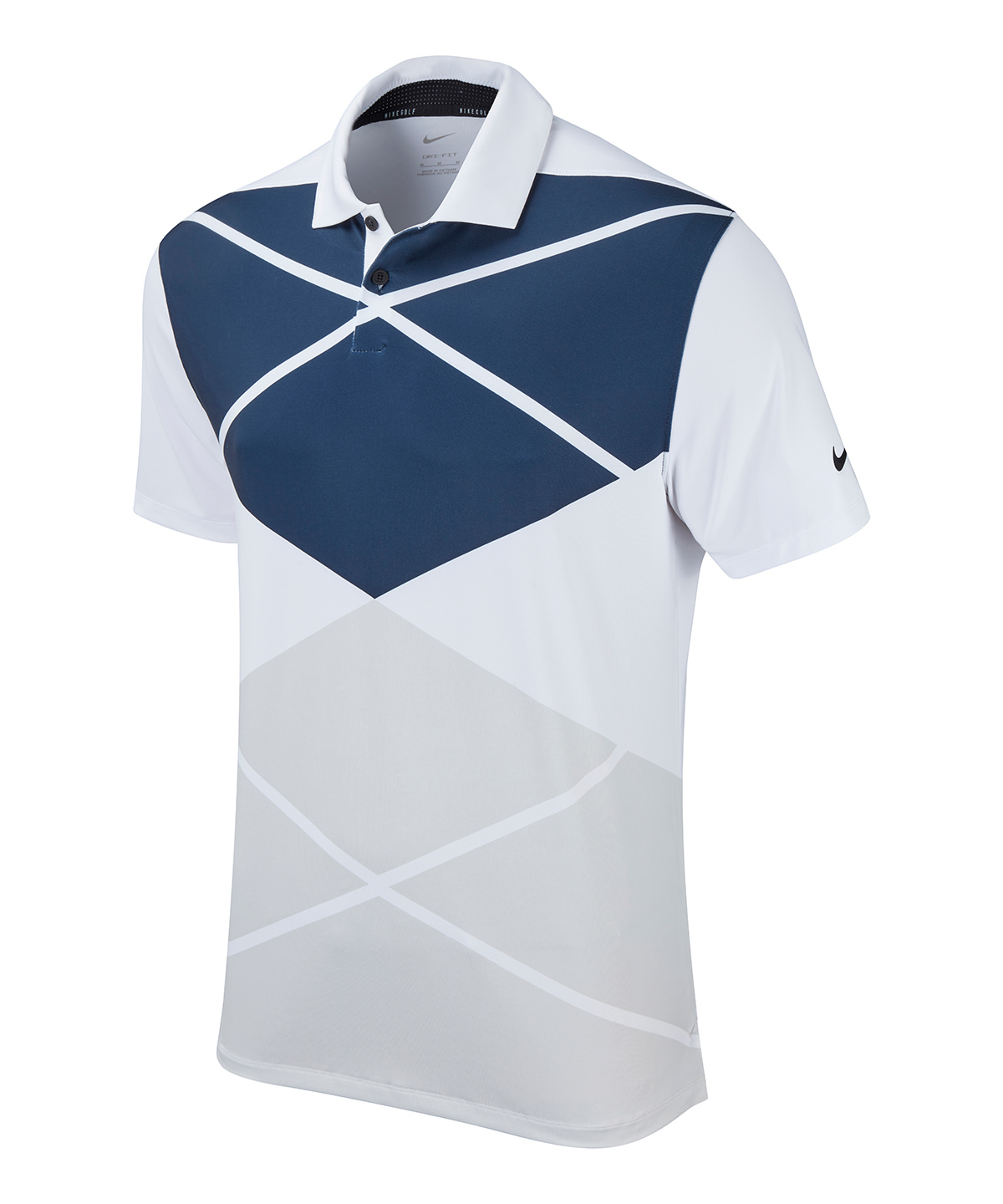 Nike Vapor argyle print polo - White/Black