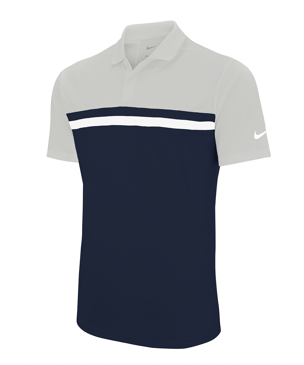 Nike Victory colour block polo - Light Smoke Grey / Obsidian / White / White