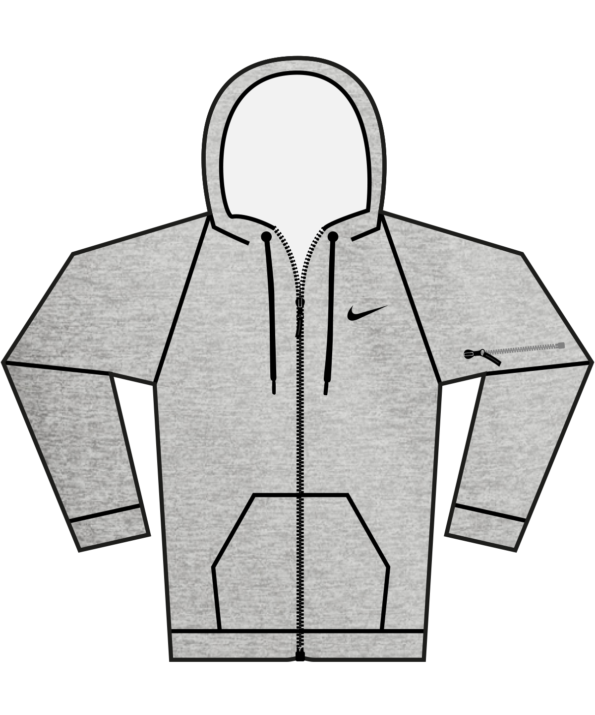 Nike men’s full-zip fitness hoodie - Dark Grey Heather/ Particle Grey/ Black