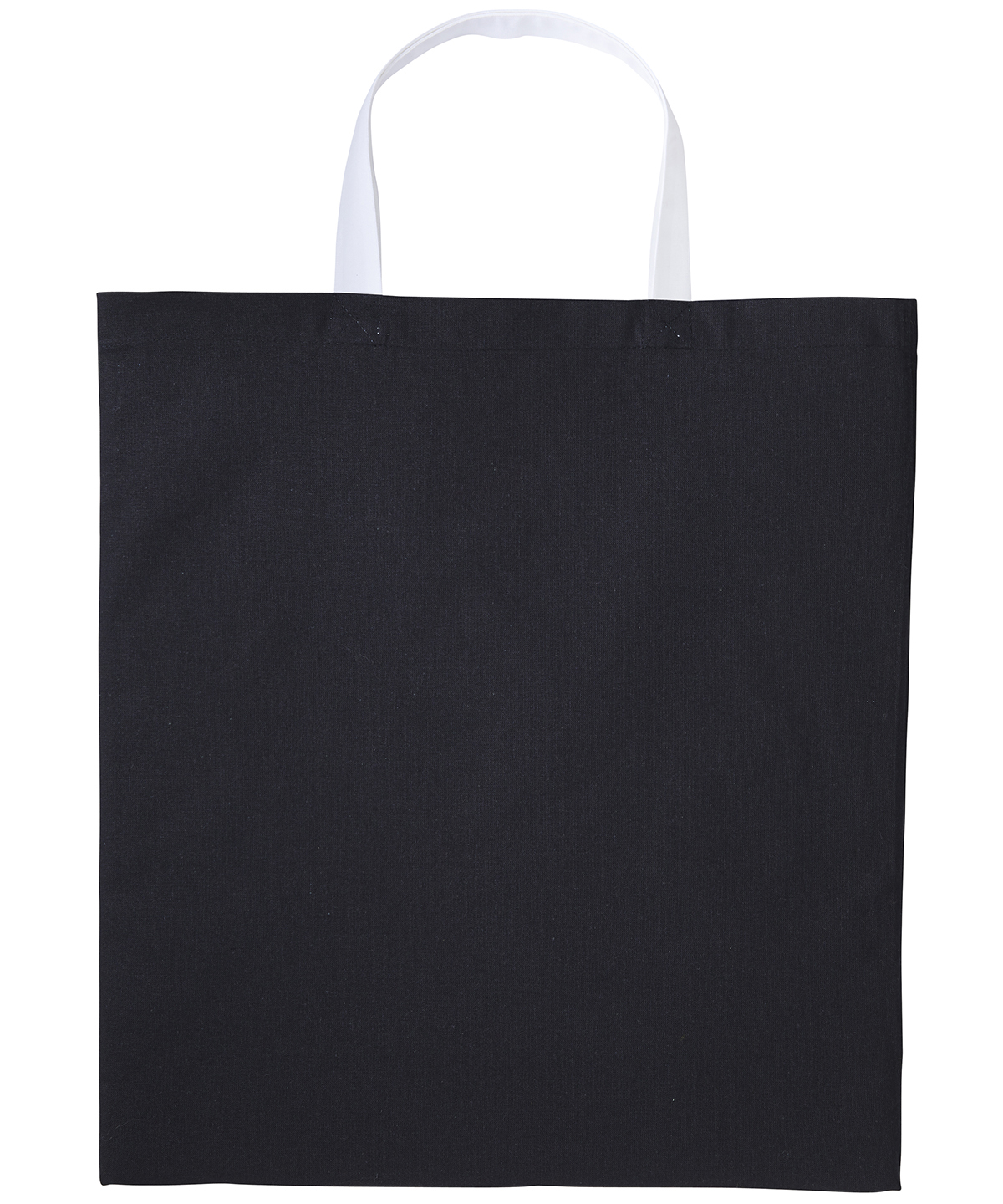 Varsity cotton shopper short handle - Black/White