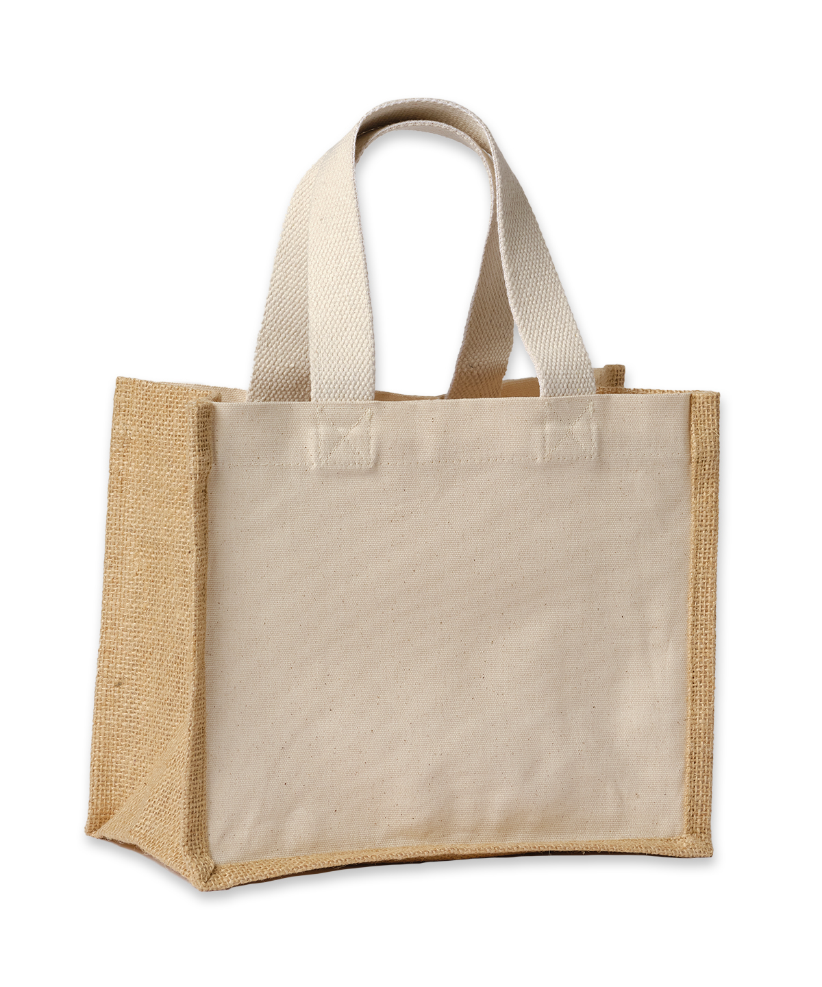 Jute canvas panel shopper - Natural/Natural