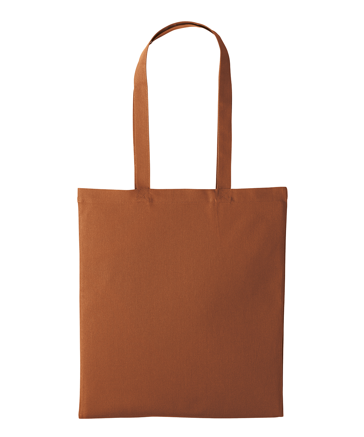 Recycled cotton shopper long handle - Chestnut