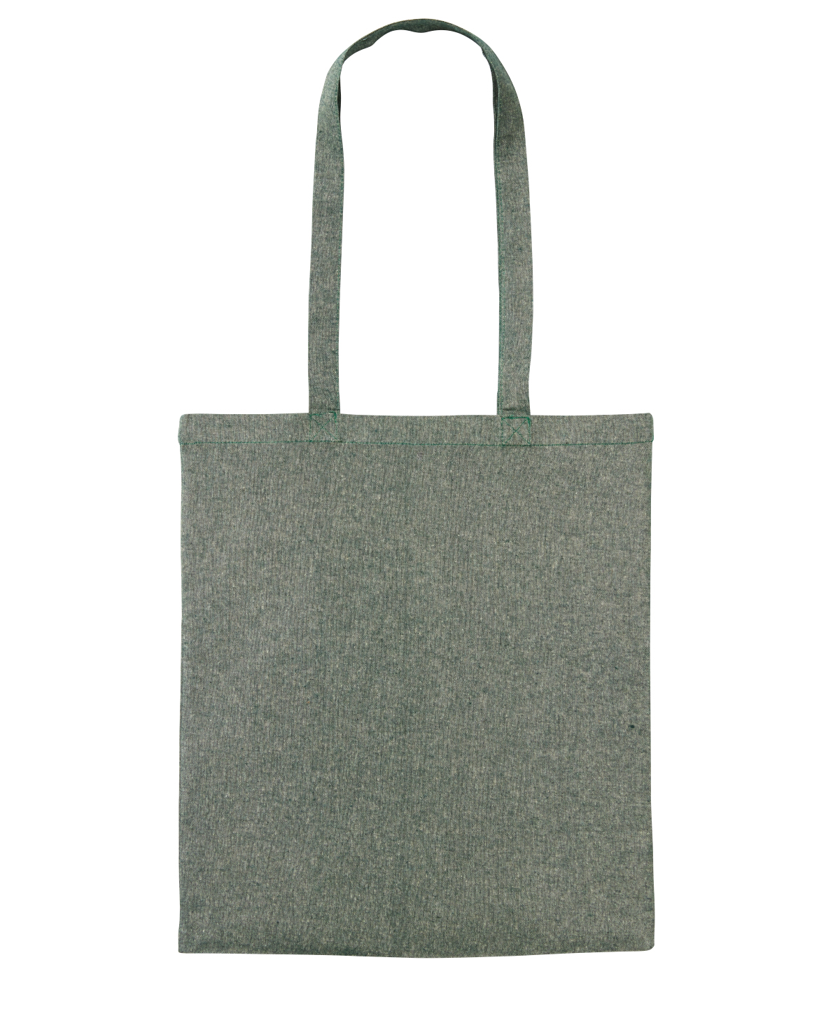 Recycled cotton shopper long handle - Green Marl