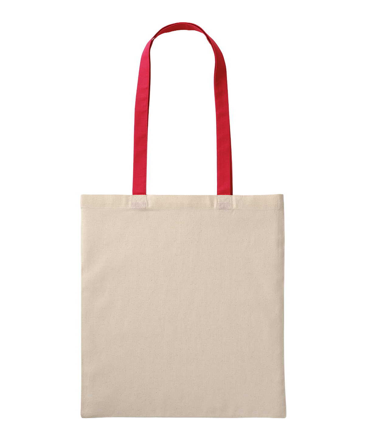 Recycled cotton shopper long handle - Natural/Fire Red