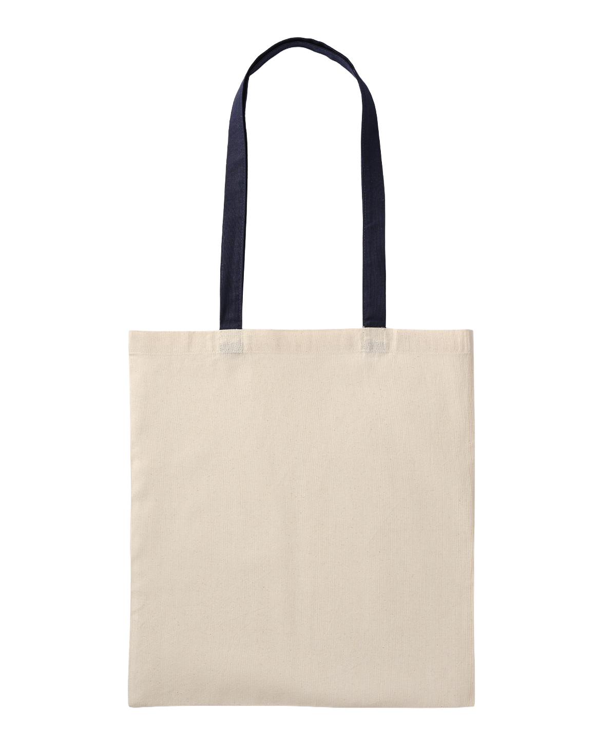 Recycled cotton shopper long handle - Natural/Oxford Navy