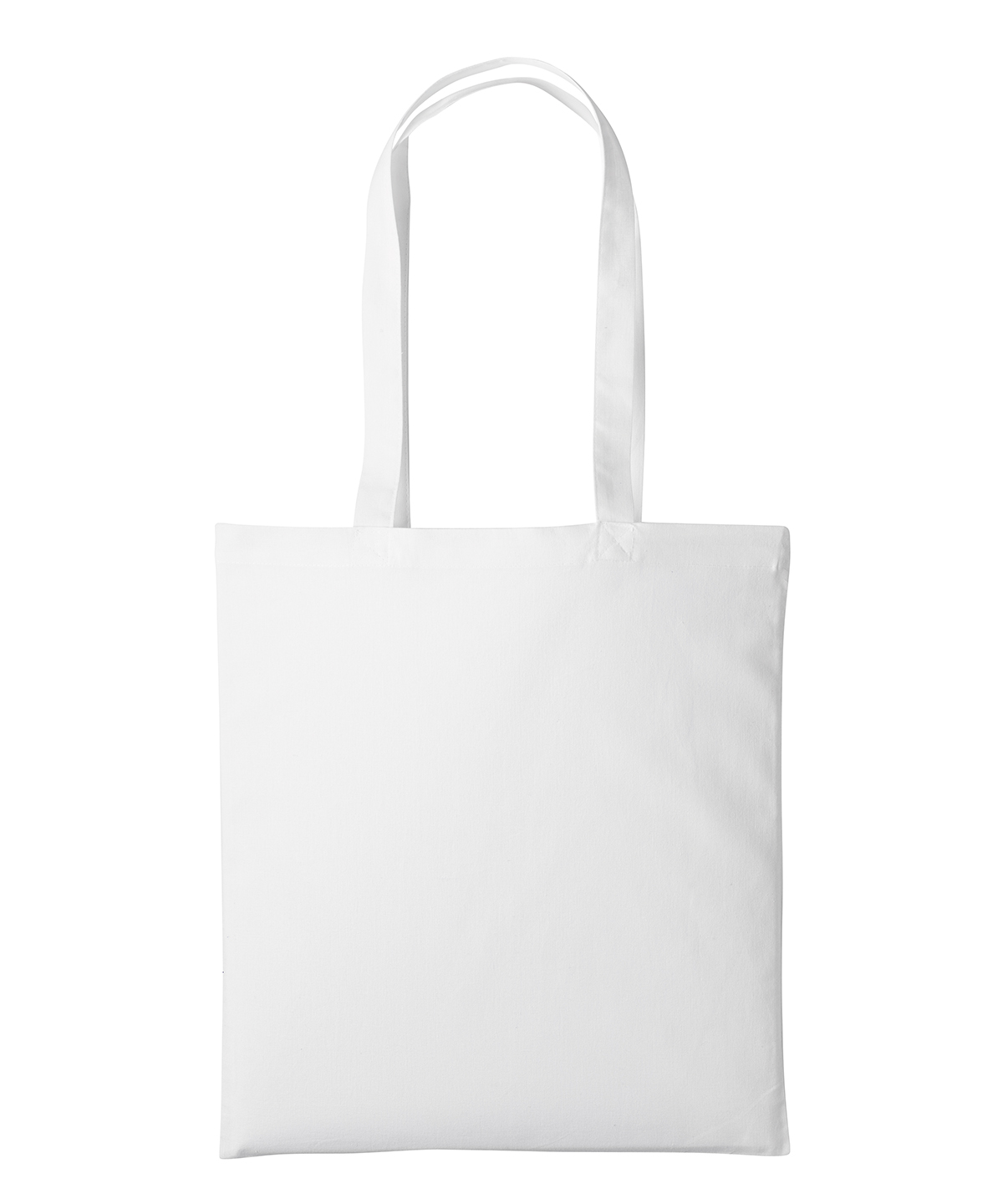 Recycled cotton shopper long handle - White