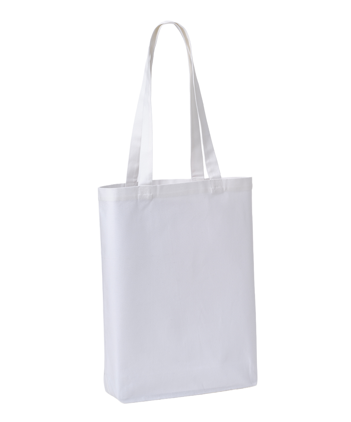 Recycled premium canvas ‘flat base’ shopper - White