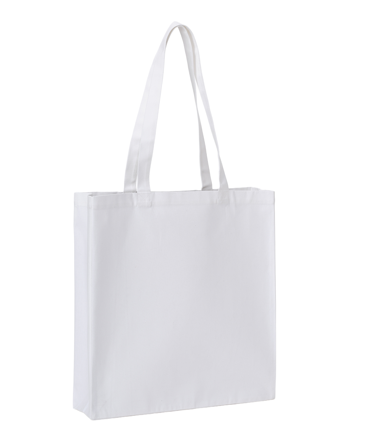 Recycled premium canvas spacious shopper - White