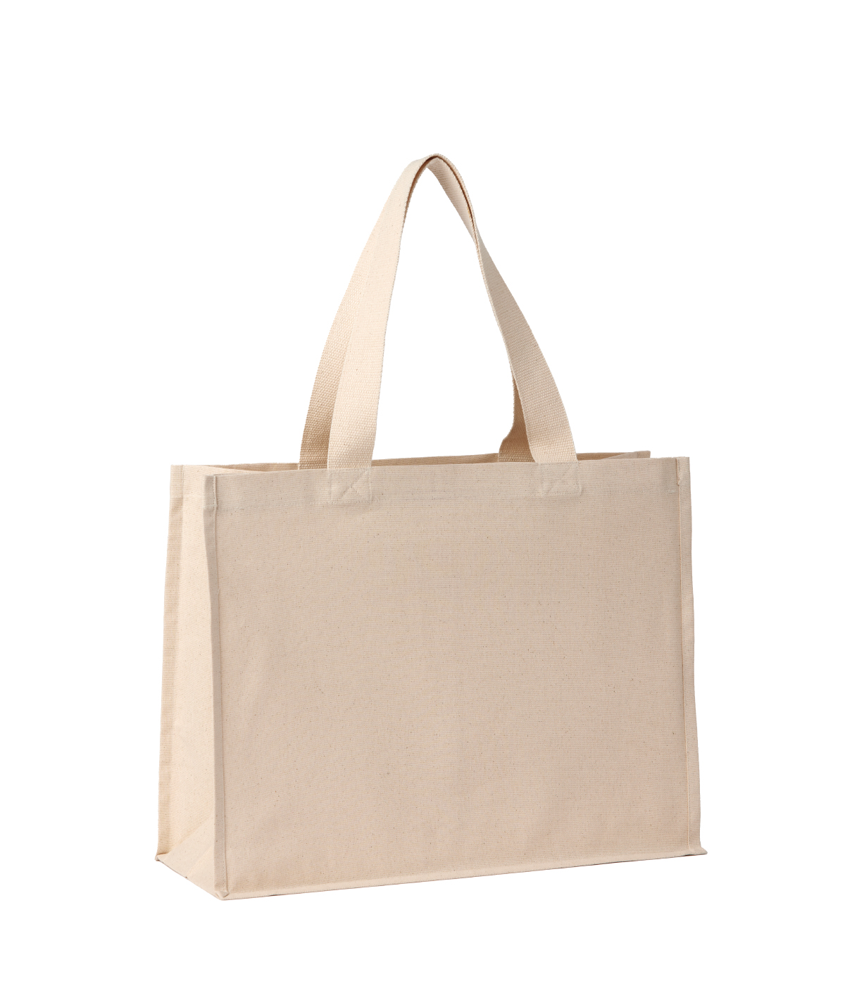 Recycled premium canvas stand-up shopper - Natural