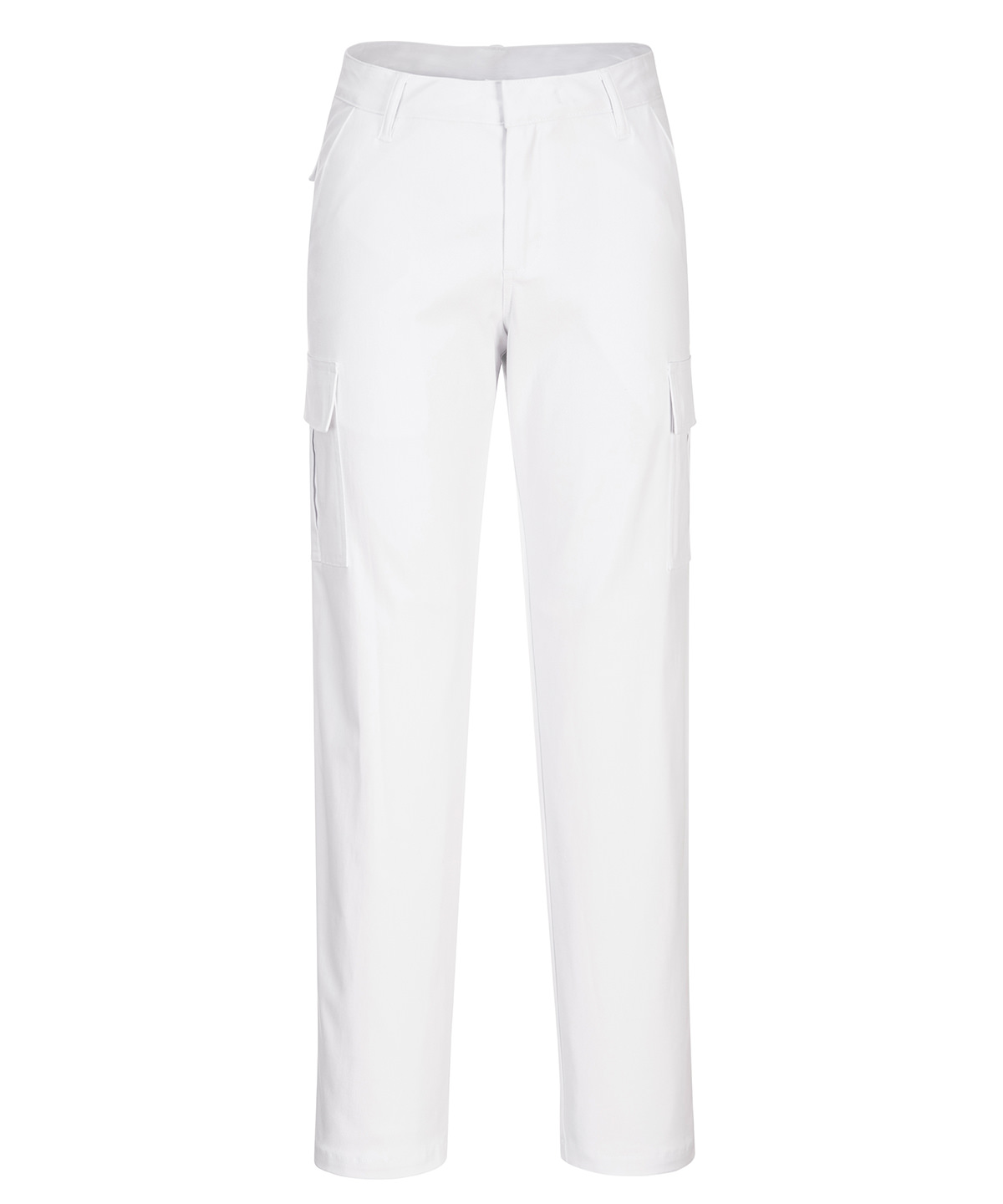 Women's stretch cargo trousers (S233) slim fit - White