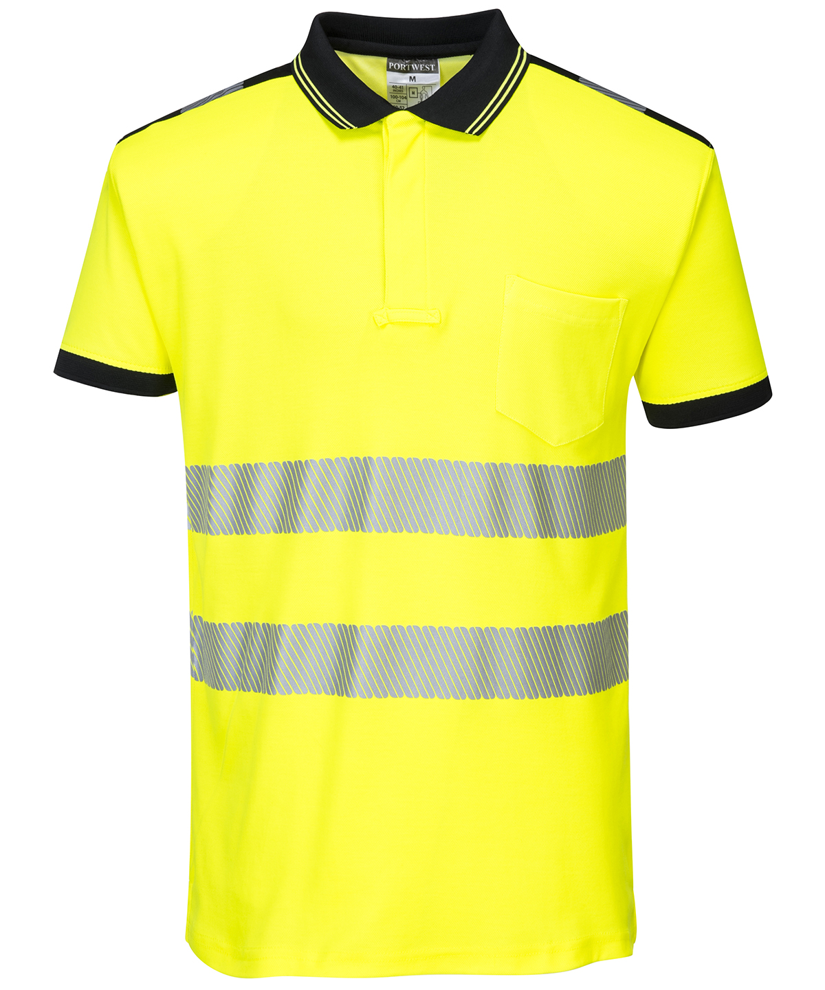 PW3 Hi-vis polo shirt (T180) - Yellow/Black