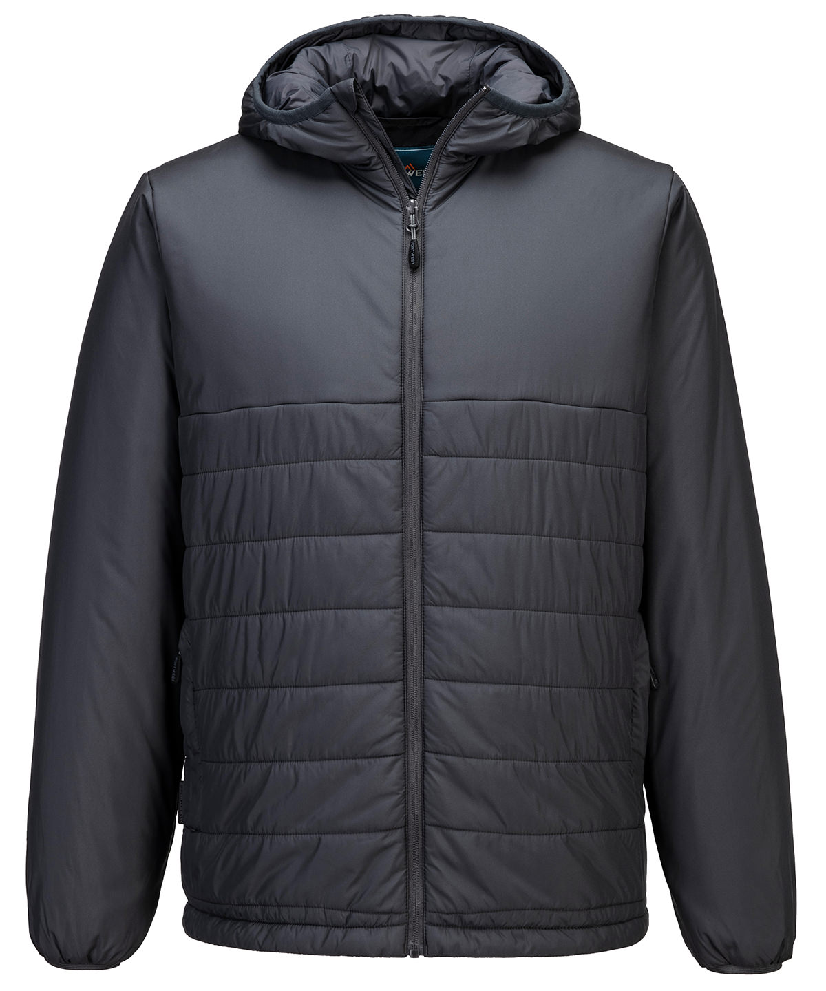 Professional hooded insulated baffle jacket (S608) - Grey