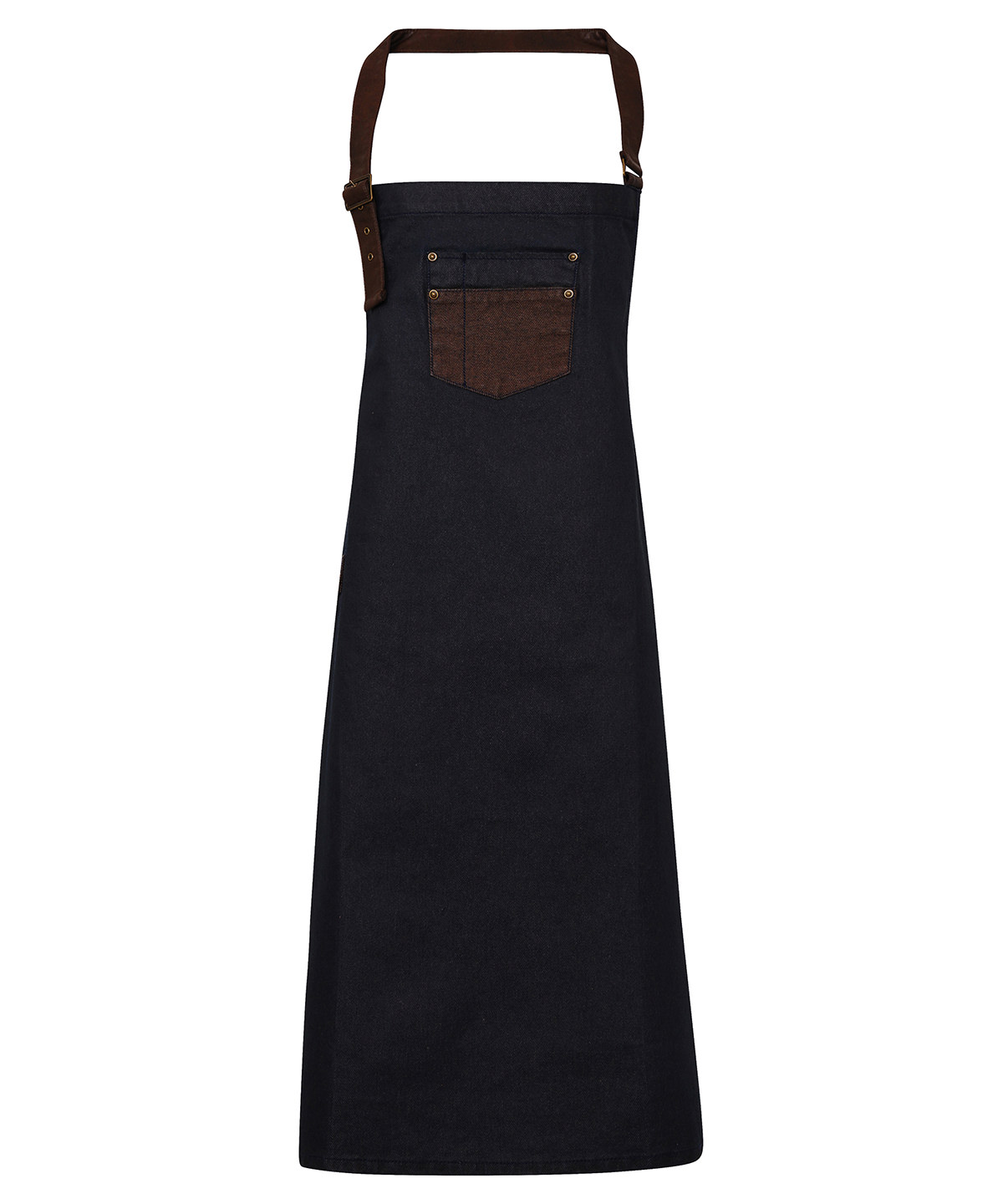 Premier Division Bib Apron - Indigo/Brown Denim