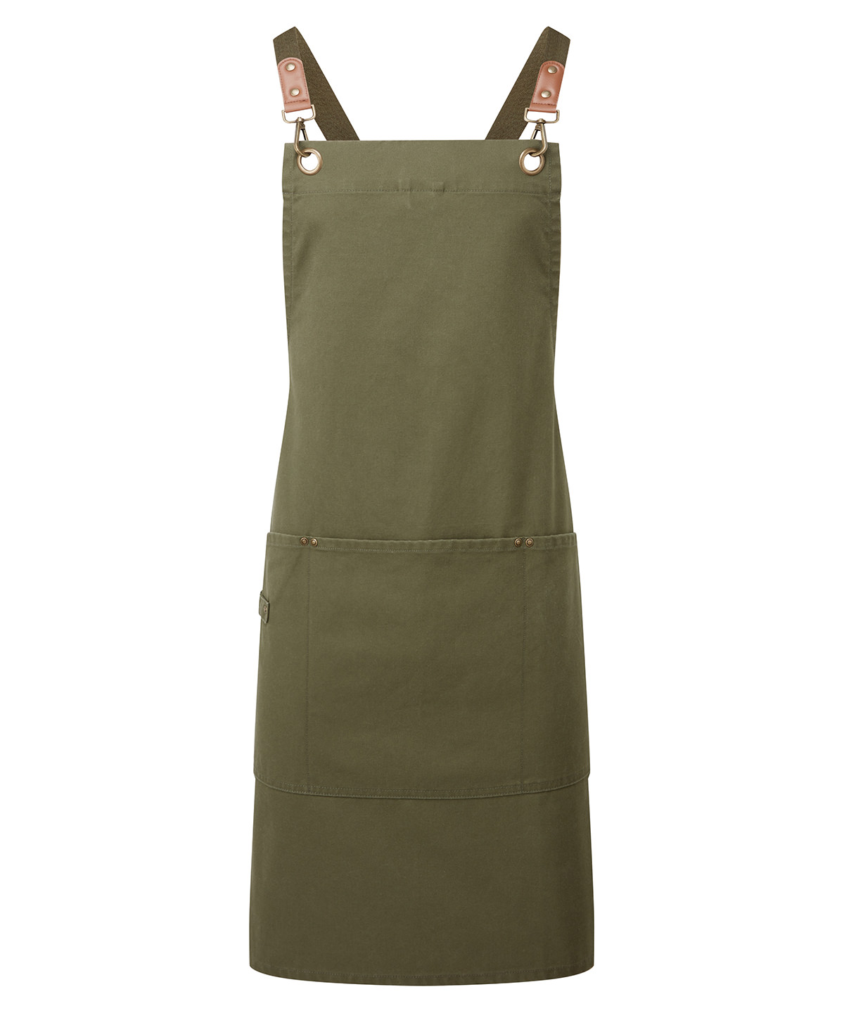 Premier Clip 'n' Clasp Cross Back Bib Apron - Olive