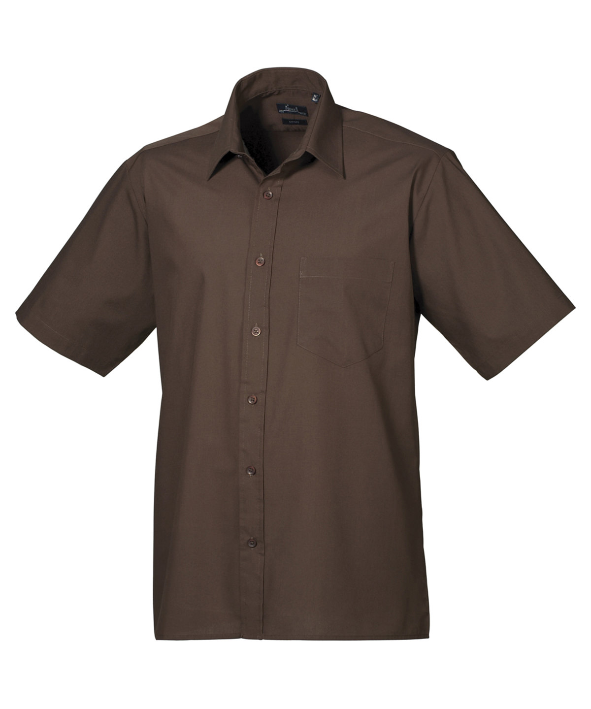 Premier Short Sleeve Poplin Shirt - Brown