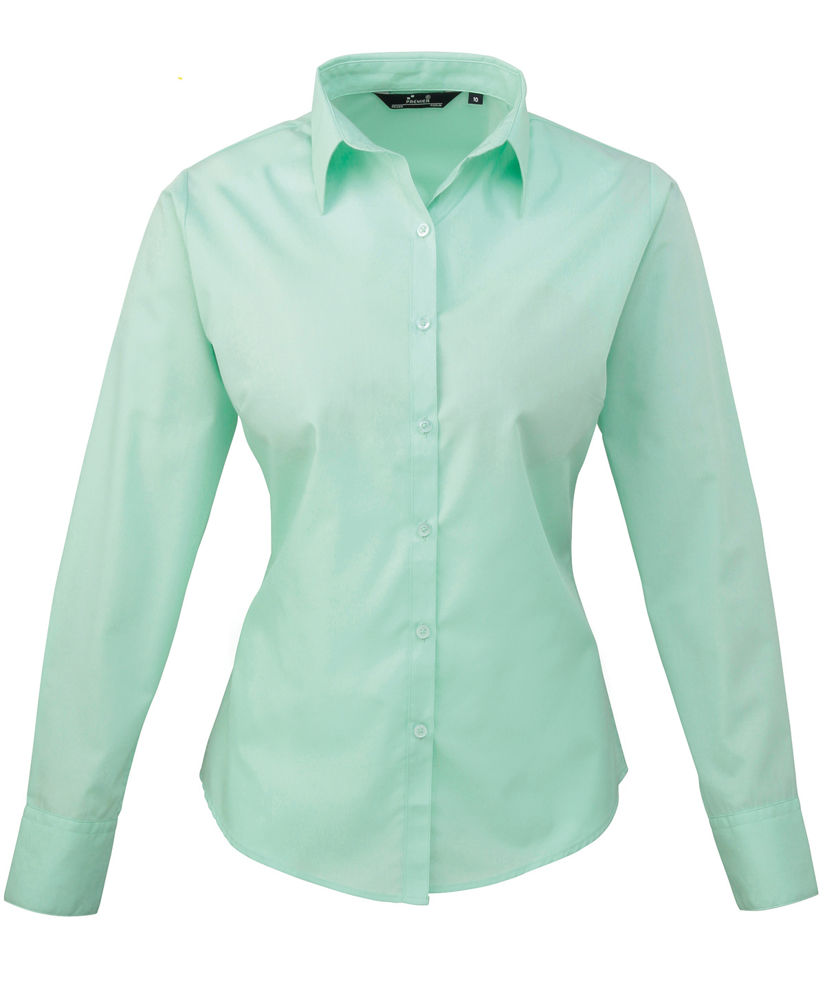 Premier Ladies Long Sleeve Poplin Blouse - Aqua