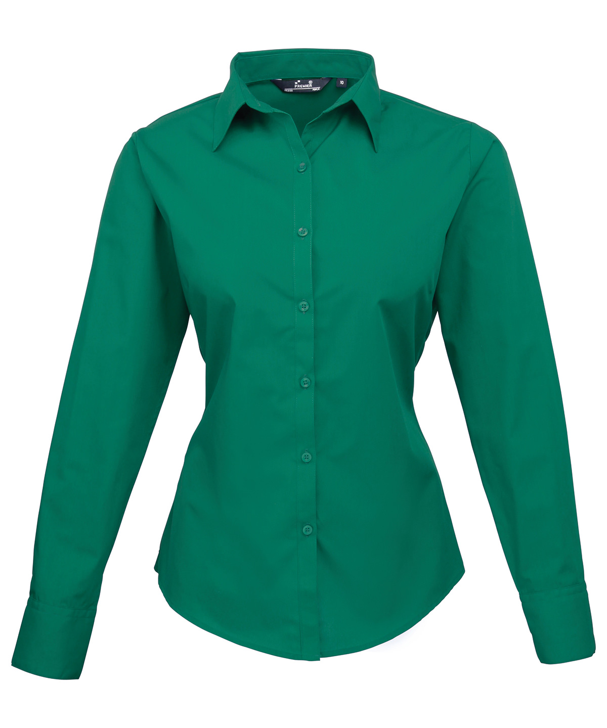 Premier Ladies Long Sleeve Poplin Blouse - Emerald