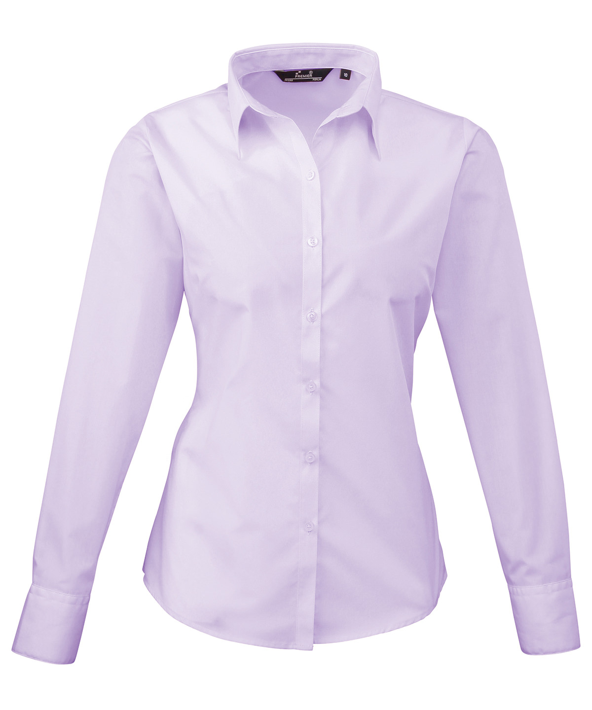 Premier Ladies Long Sleeve Poplin Blouse - Lilac