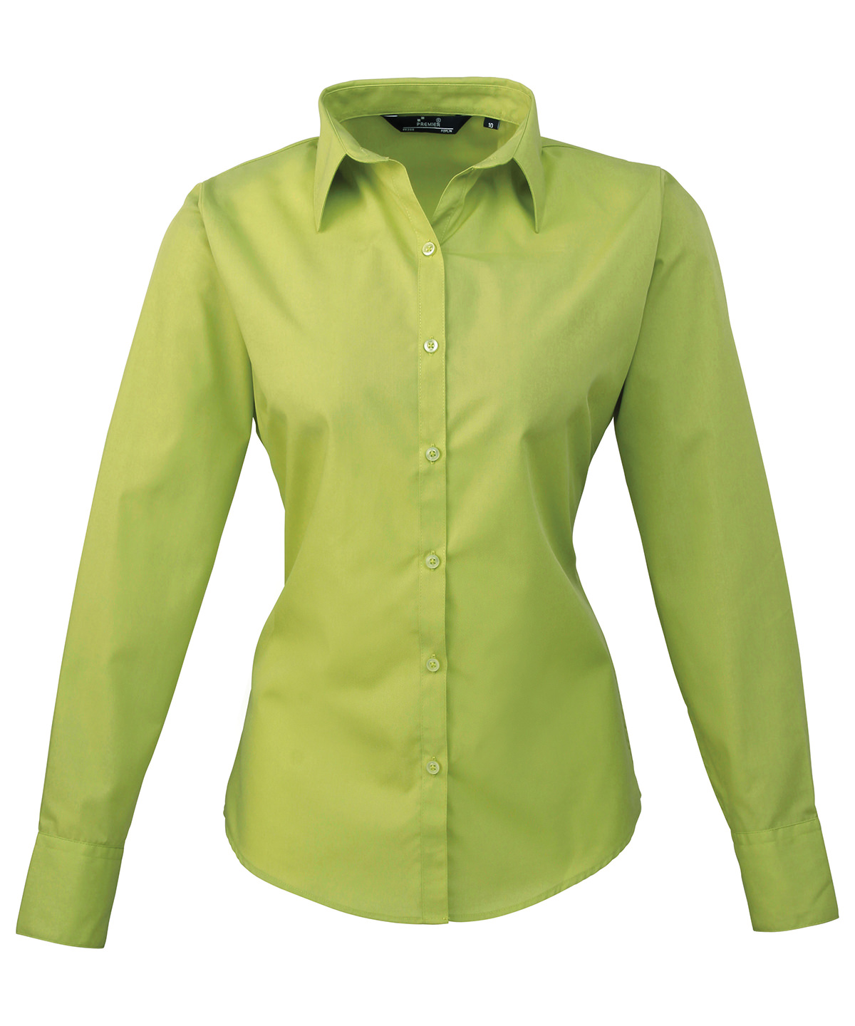Premier Ladies Long Sleeve Poplin Blouse - Lime