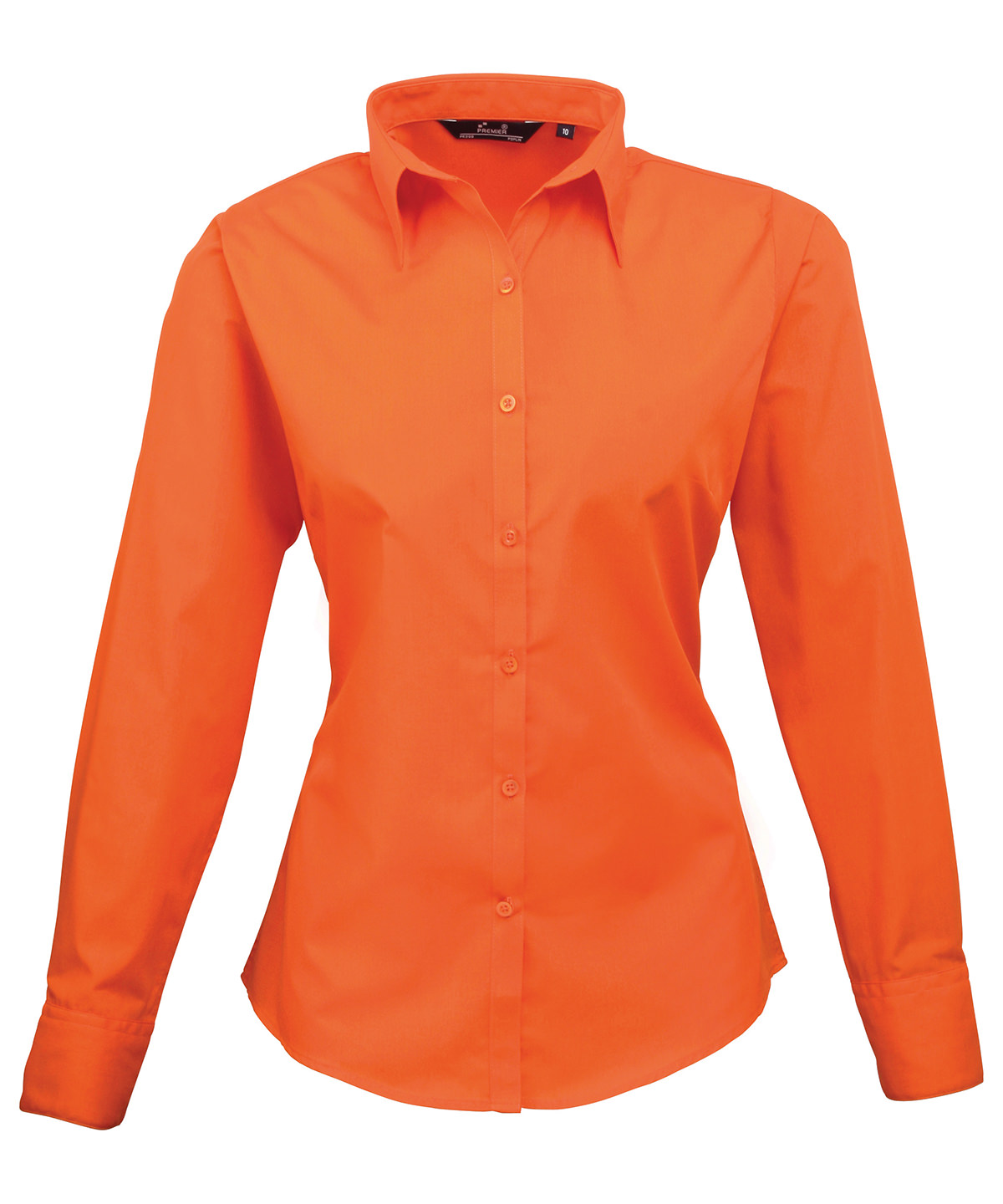 Premier Ladies Long Sleeve Poplin Blouse - Orange