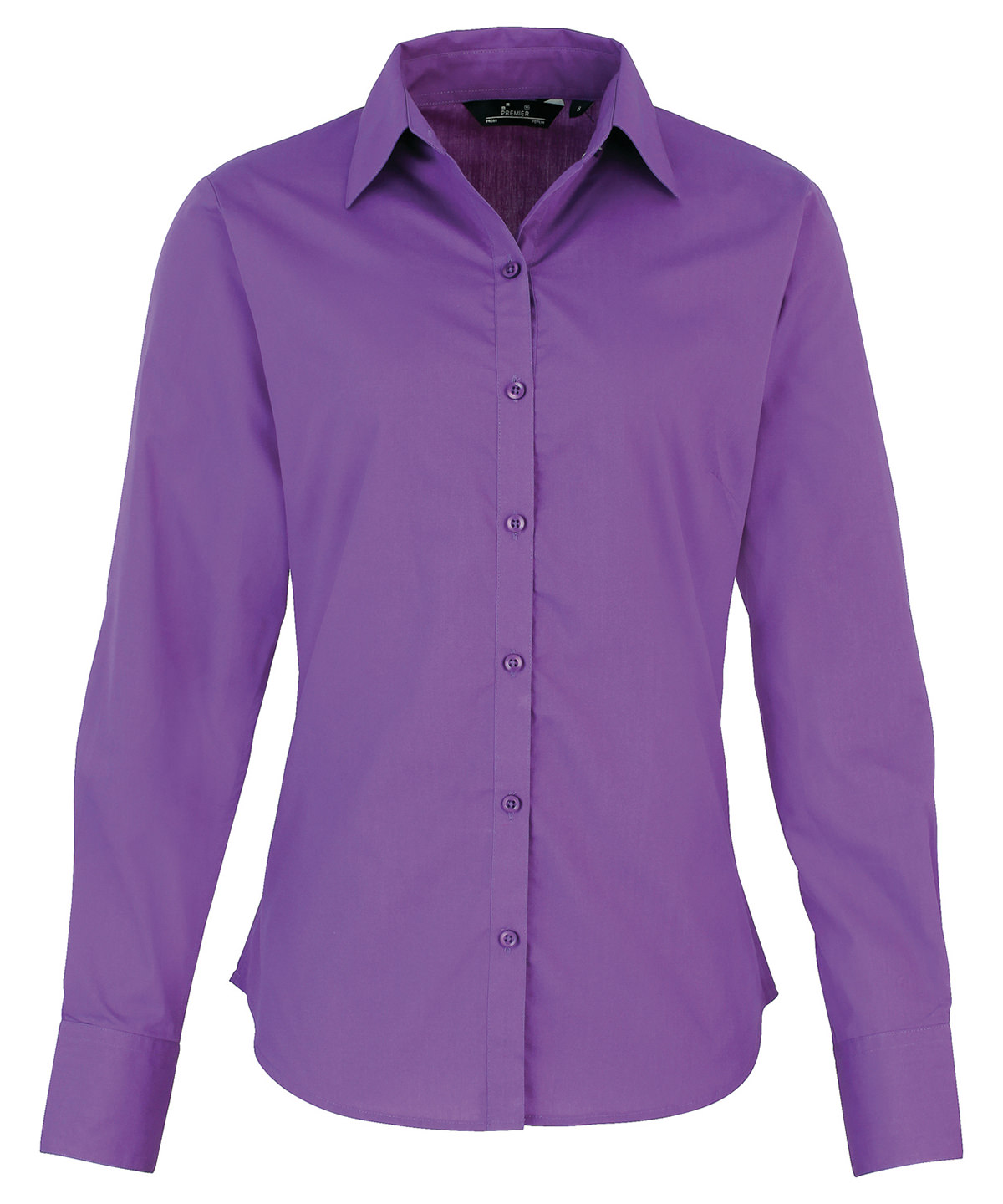 Premier Ladies Long Sleeve Poplin Blouse - Rich Violet