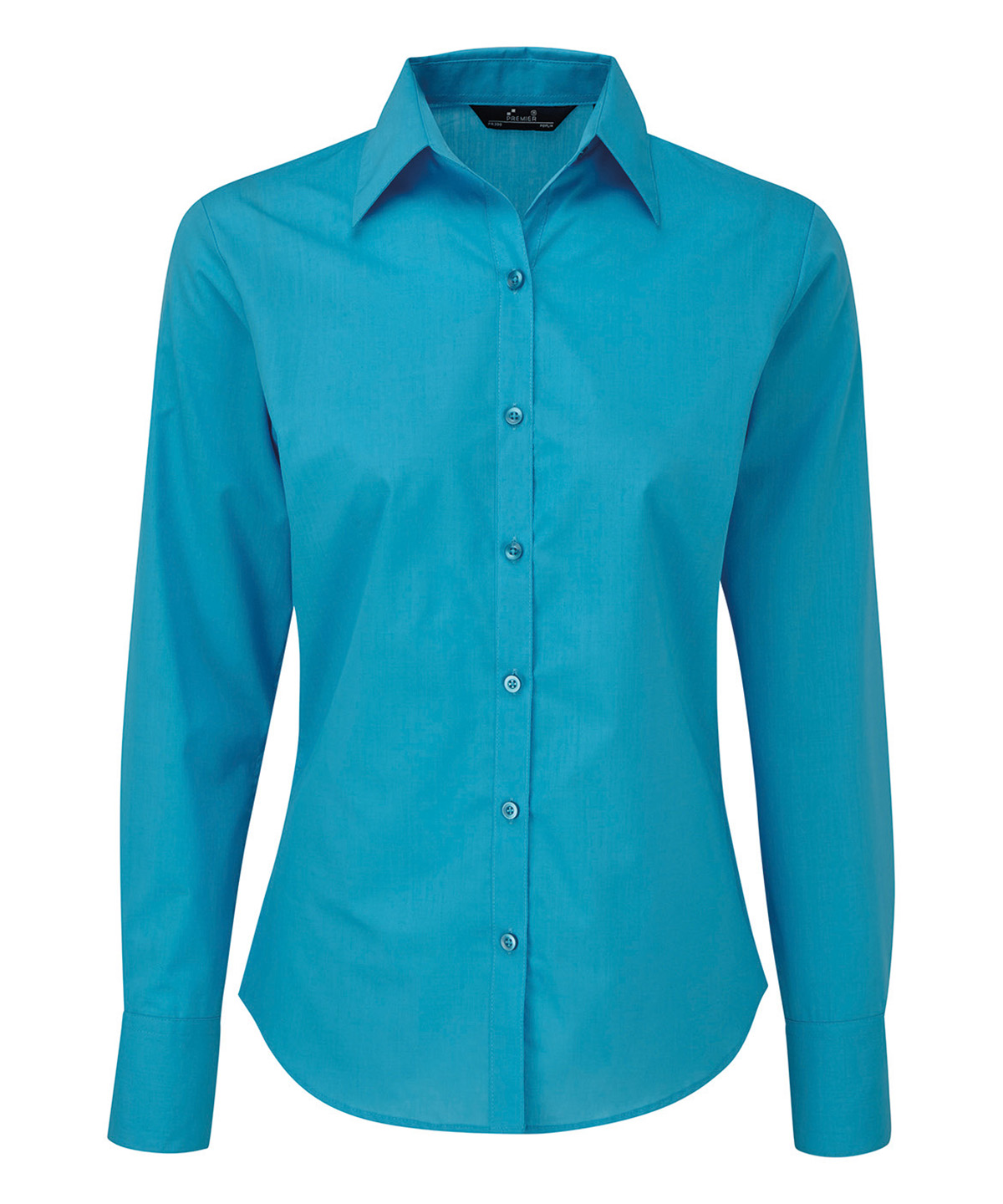 Premier Ladies Long Sleeve Poplin Blouse - Turquoise