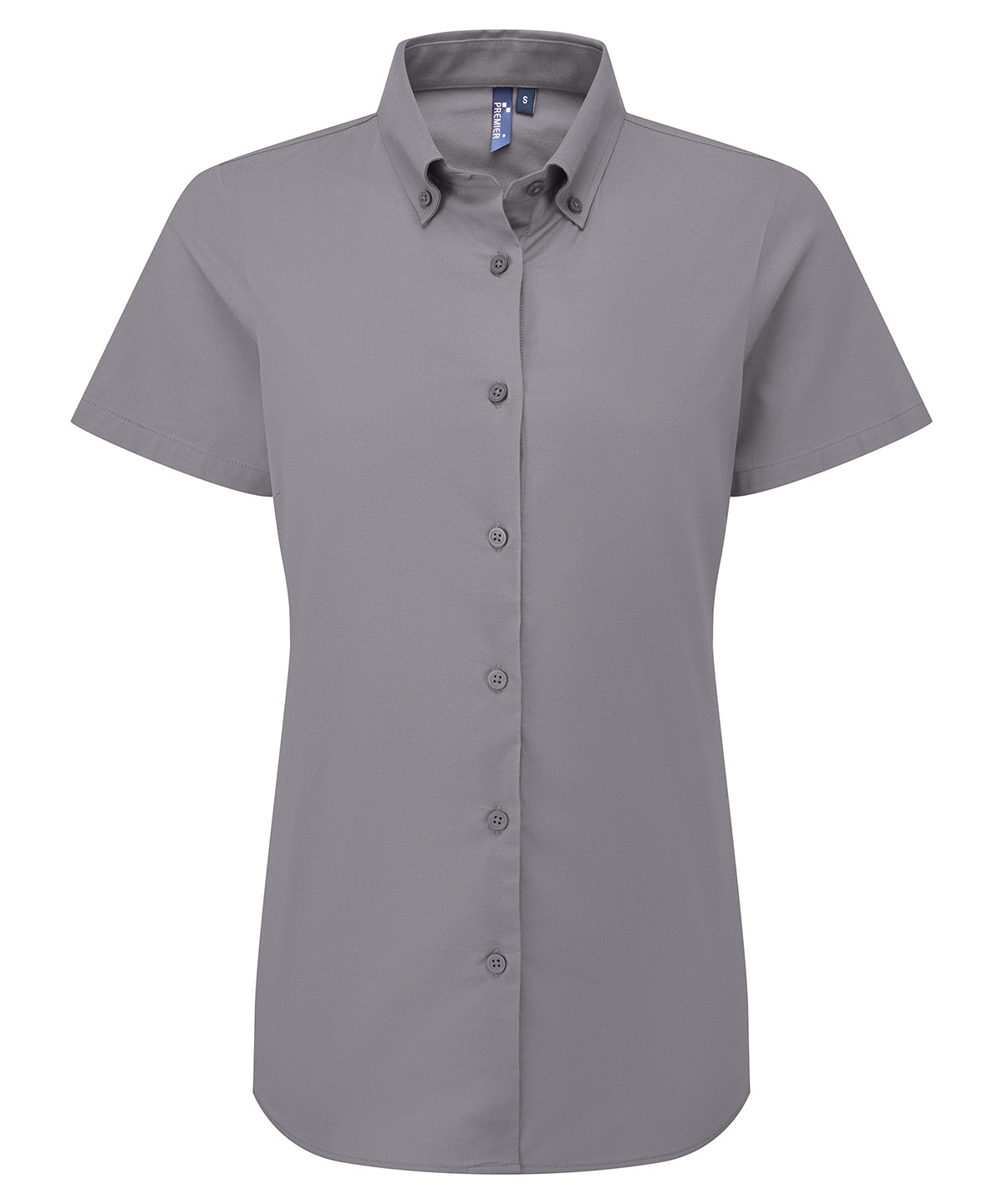 Premier Ladies Supreme Short Sleeve Oxford Shirt - Steel Grey