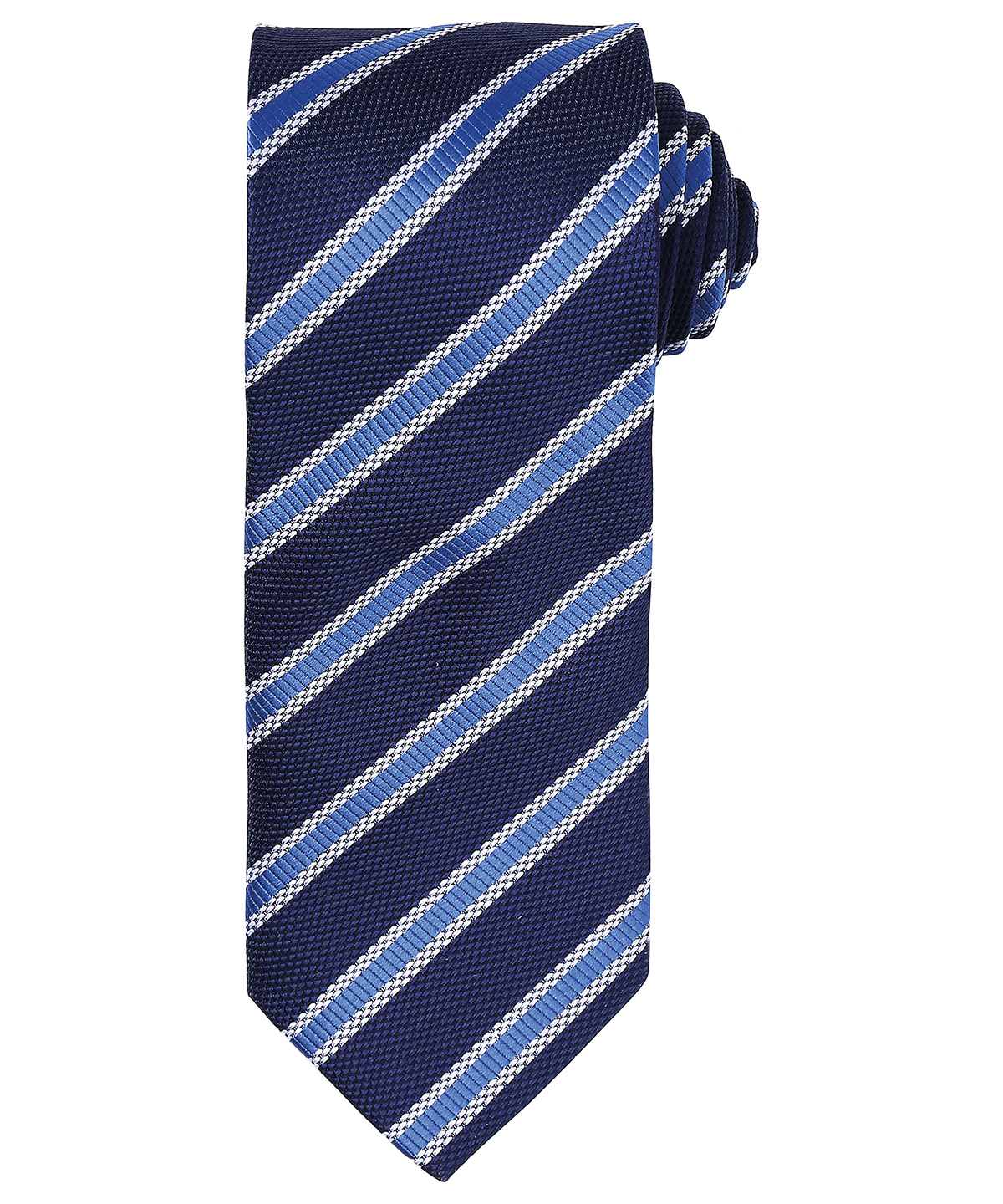 Premier Waffle Stripe Tie - Navy/Royal