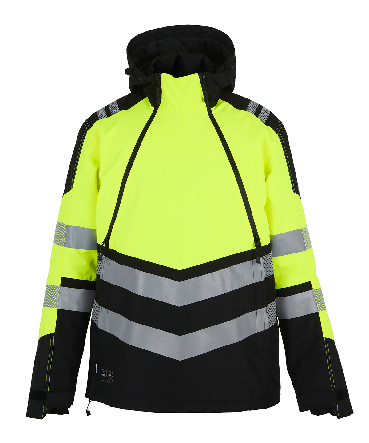 Hi-vis X-Pro waterproof overhead jacket - Black/Yellow