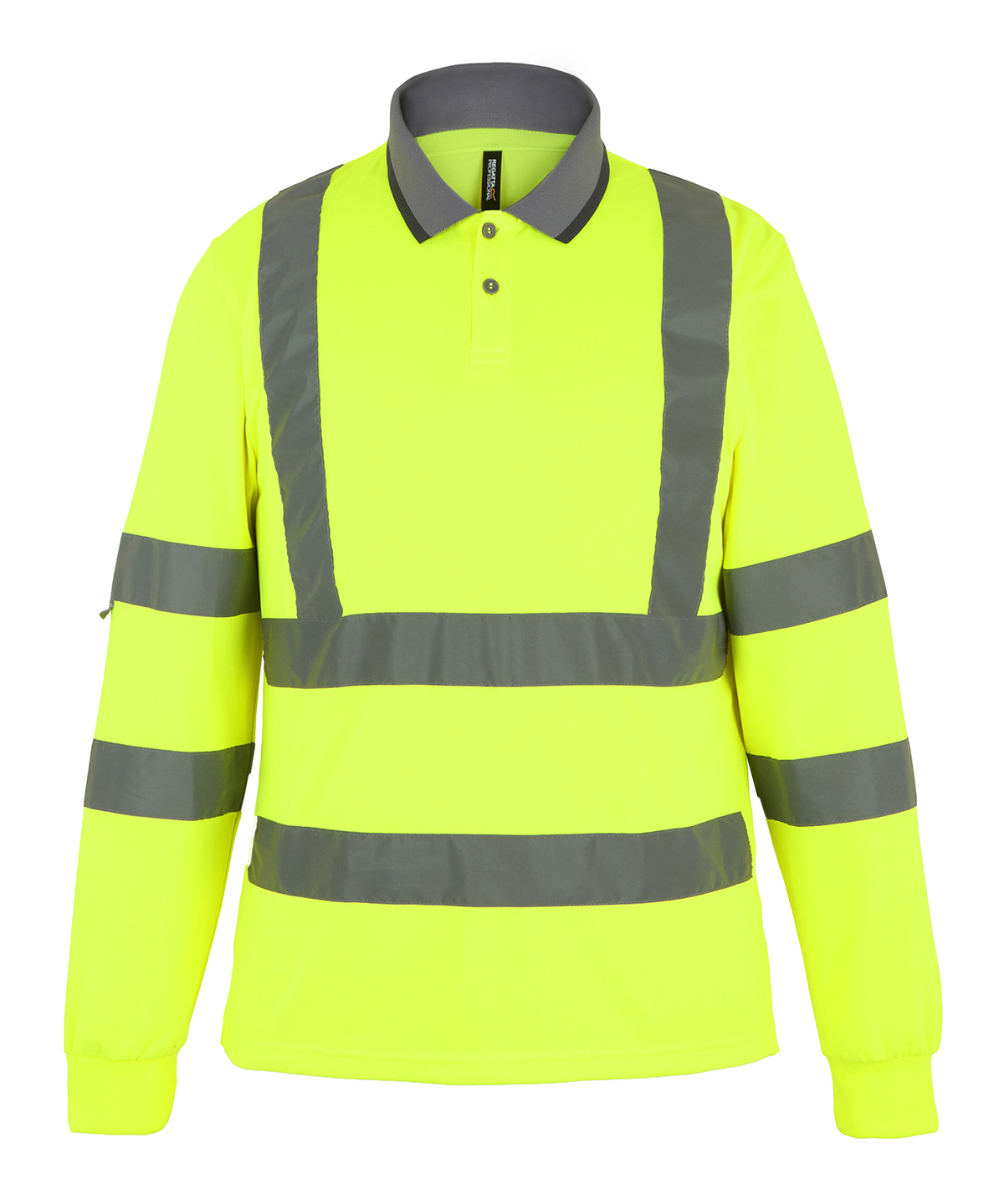 Hi-vis Pro contract long sleeve polo - Yellow