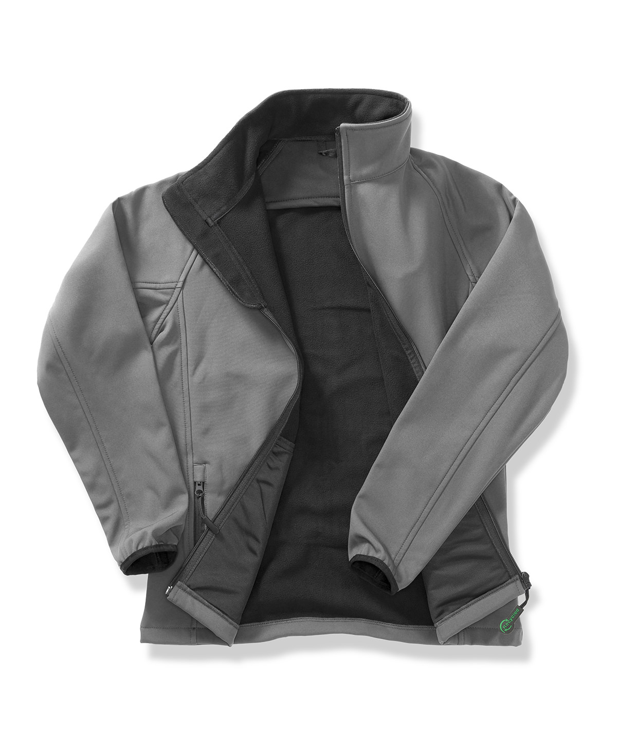 Womens printable softshell with recycled fleece inner - Charcoal/Black