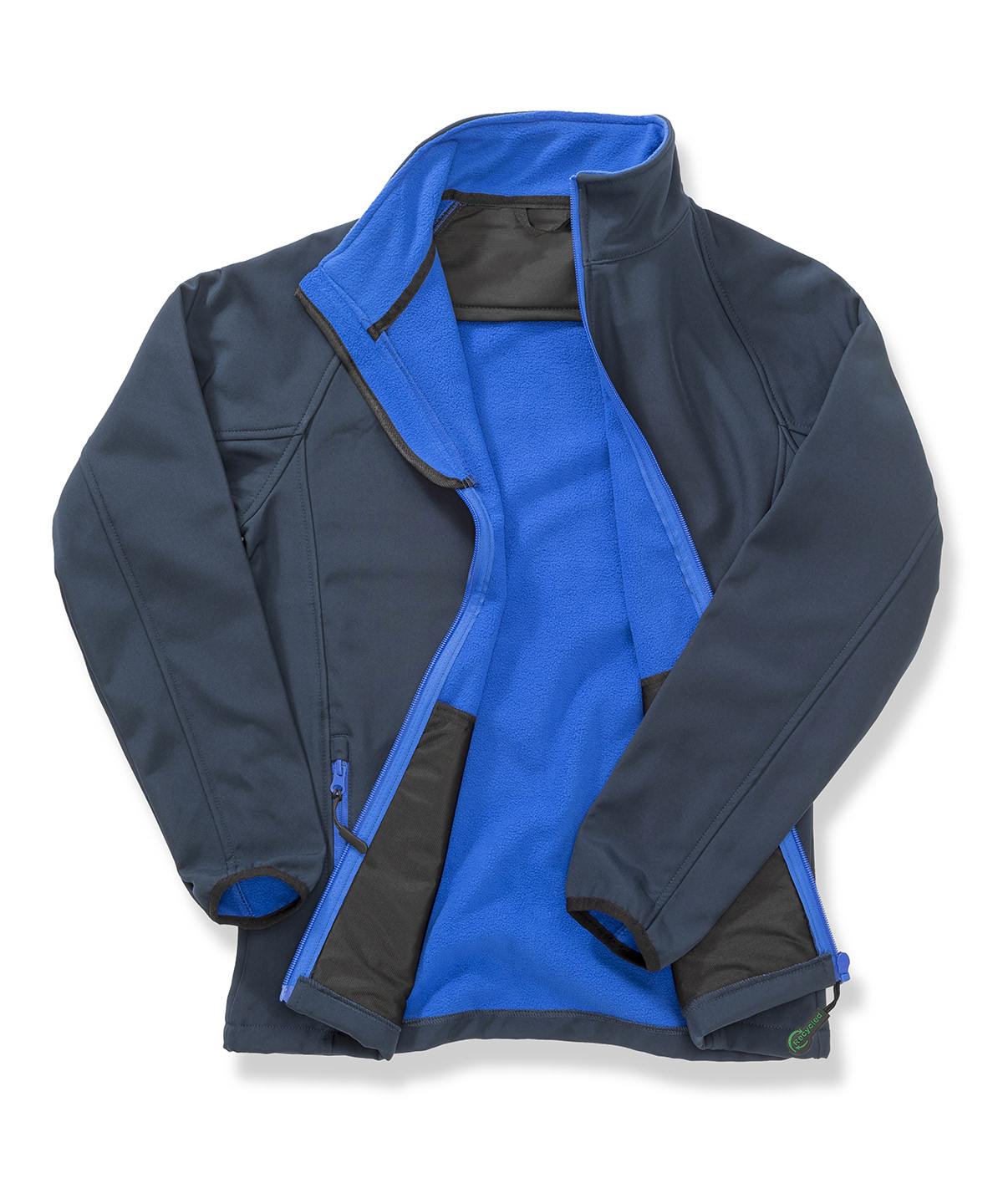 Womens printable softshell with recycled fleece inner - Navy/Royal