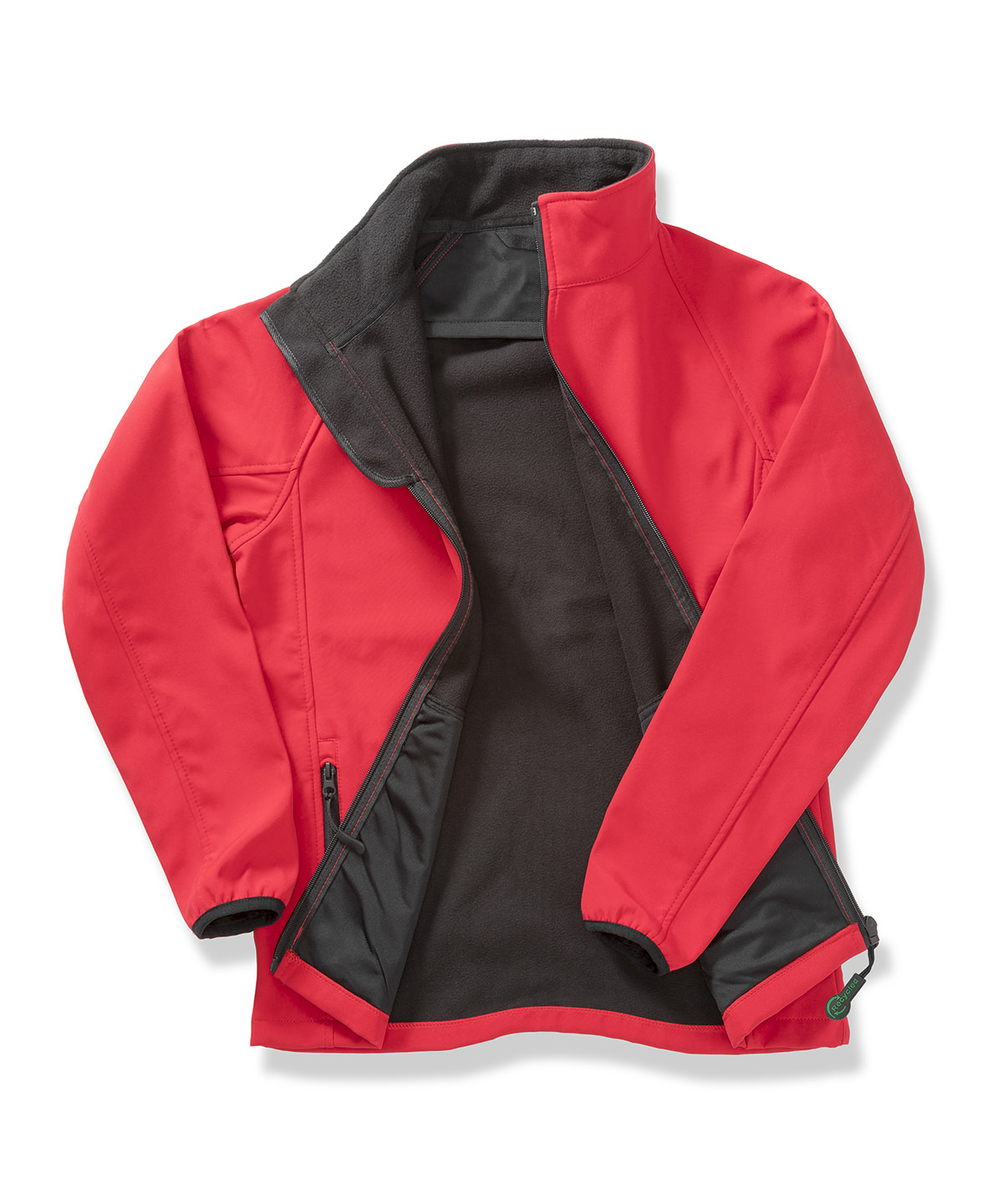 Womens printable softshell with recycled fleece inner - Red/Black