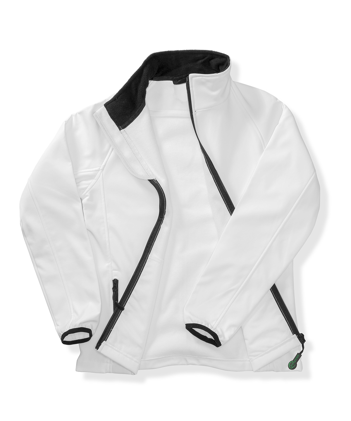 Womens printable softshell with recycled fleece inner - White/Black